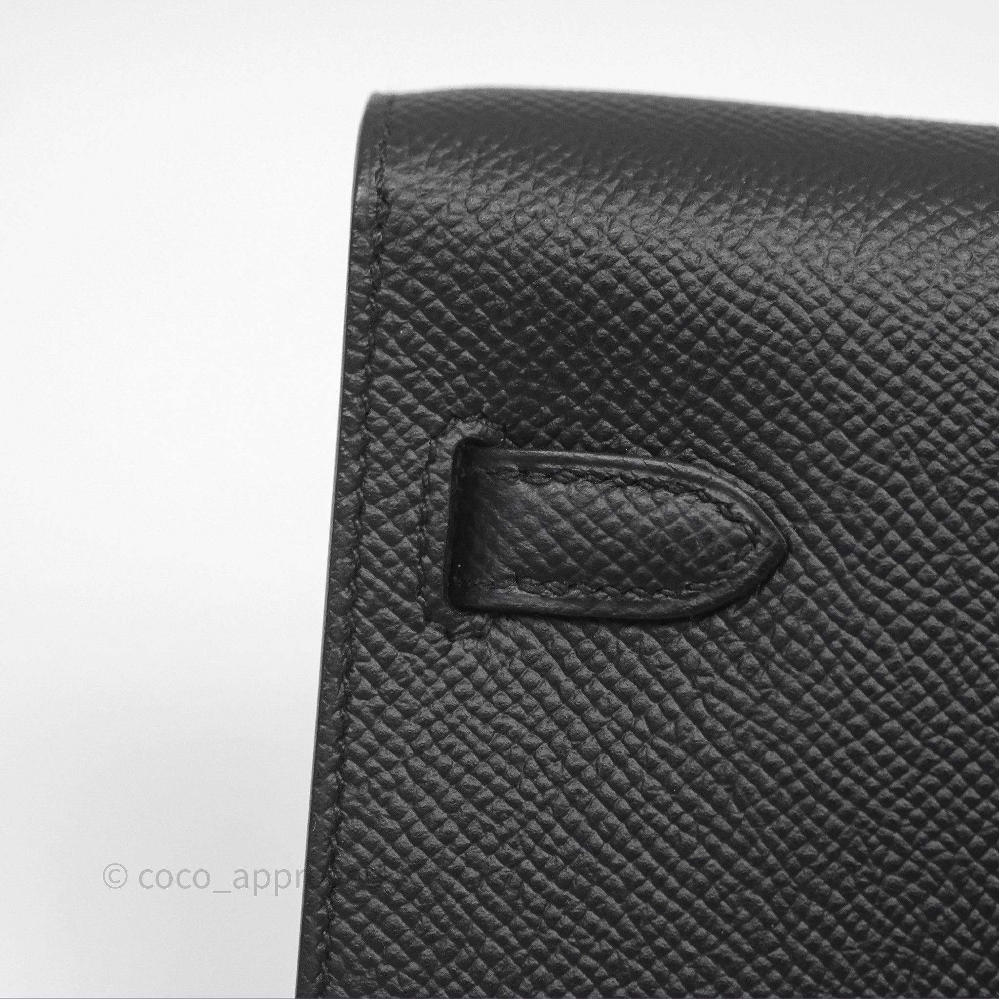 Herms Kelly To Go Wallet Noir 89 Black Epsom Gold Hardware