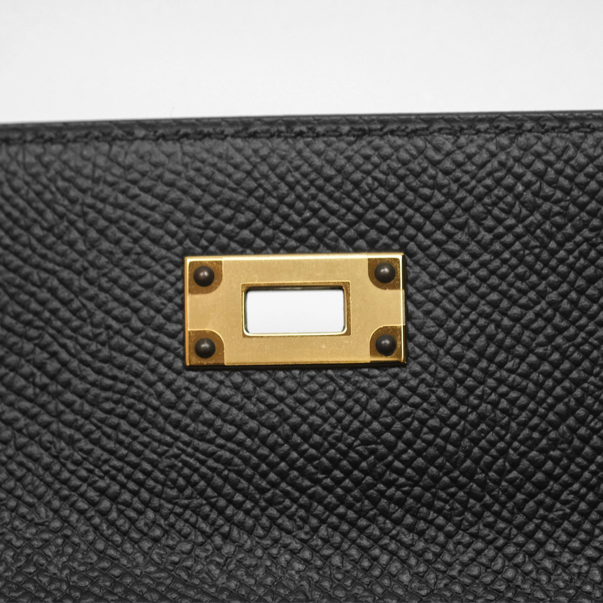 Herms Kelly To Go Wallet Noir 89 Black Epsom Gold Hardware