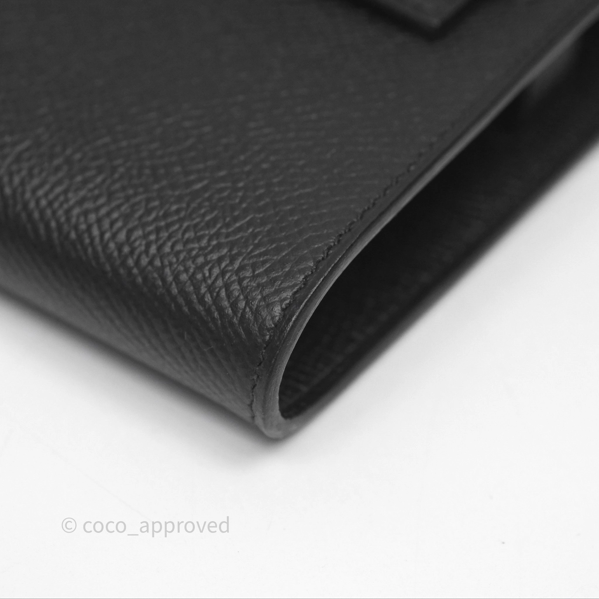 Herms Kelly To Go Wallet Noir 89 Black Epsom Gold Hardware