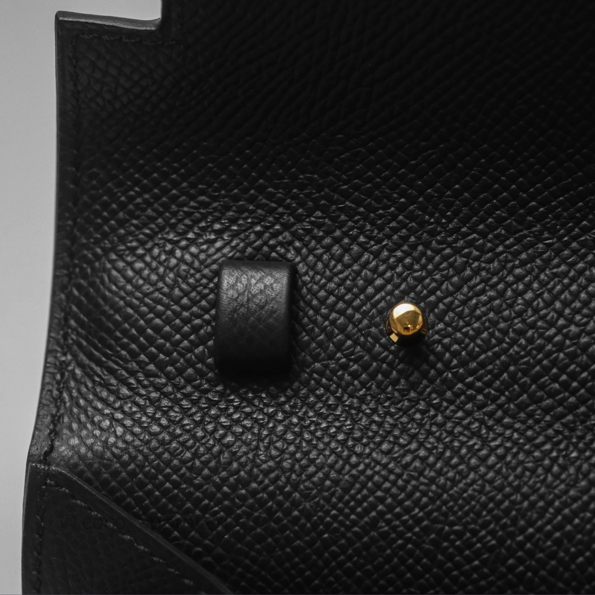 Herms Kelly To Go Wallet Noir 89 Black Epsom Gold Hardware