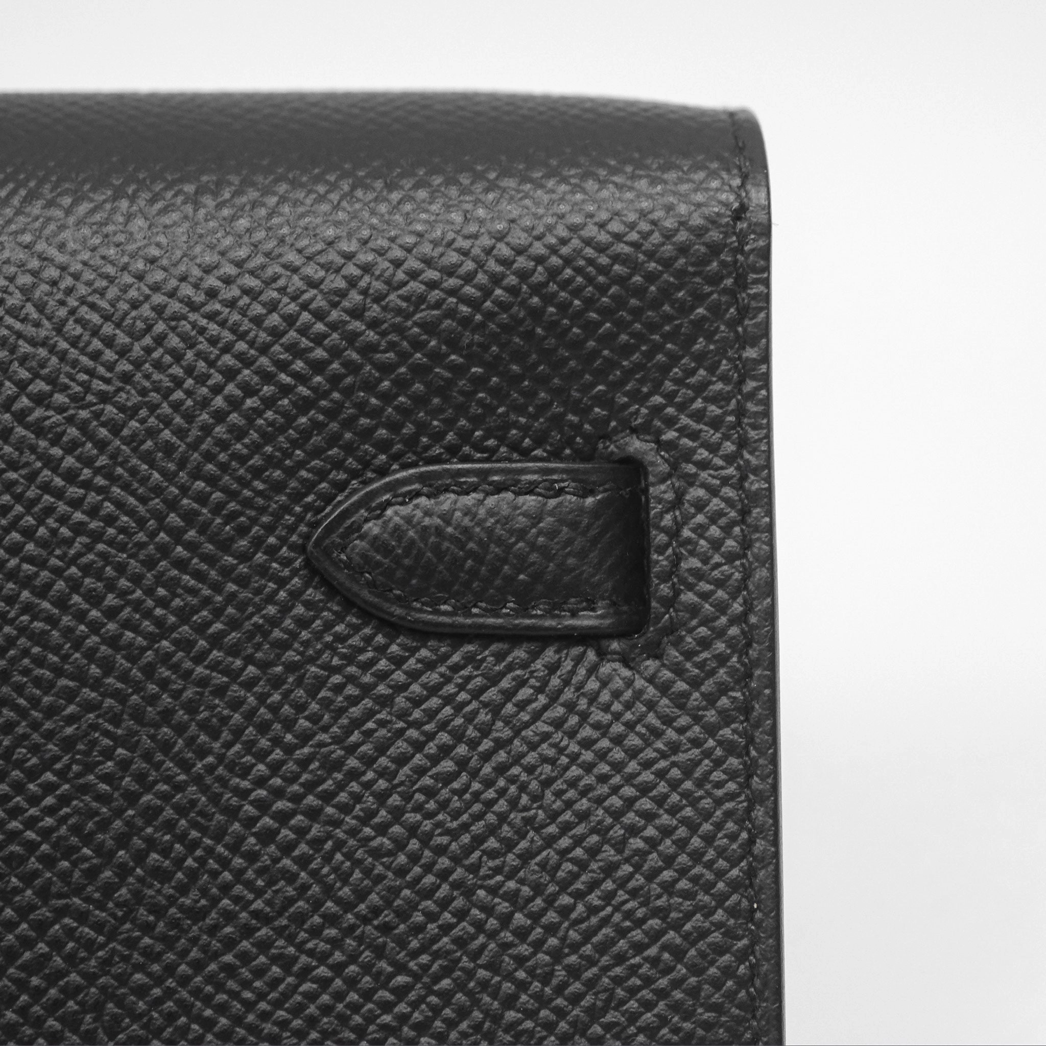 Herms Kelly To Go Wallet Noir 89 Black Epsom Gold Hardware