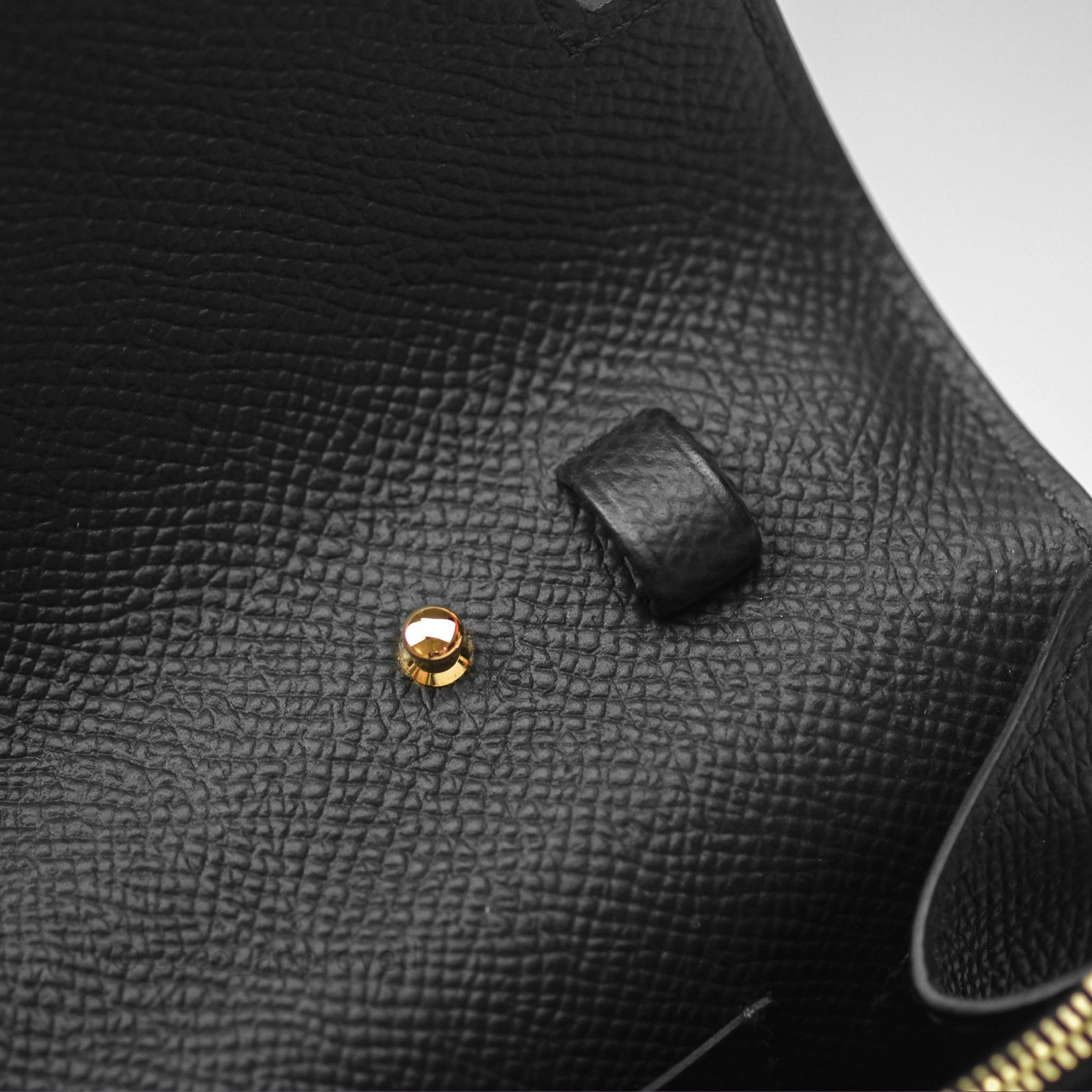 Herms Kelly To Go Wallet Noir 89 Epsom Gold Hardware