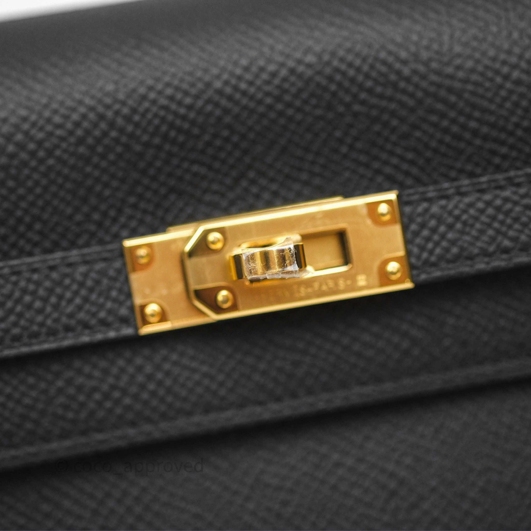 Herms Kelly To Go Wallet Noir 89 Epsom Gold Hardware