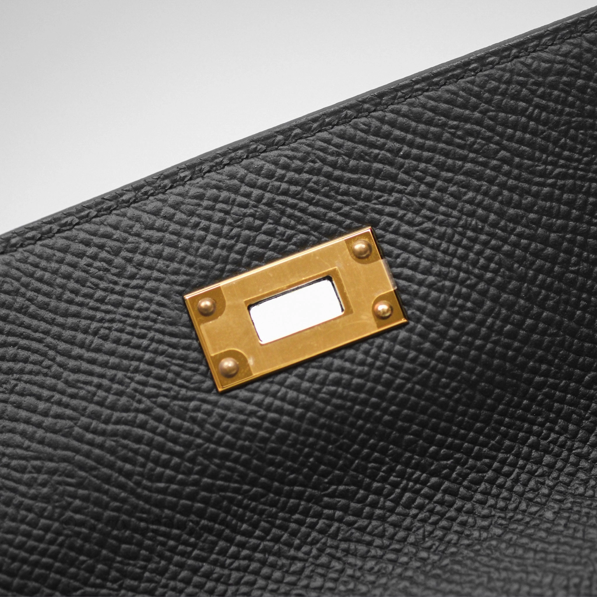 Herms Kelly To Go Wallet Noir 89 Epsom Gold Hardware