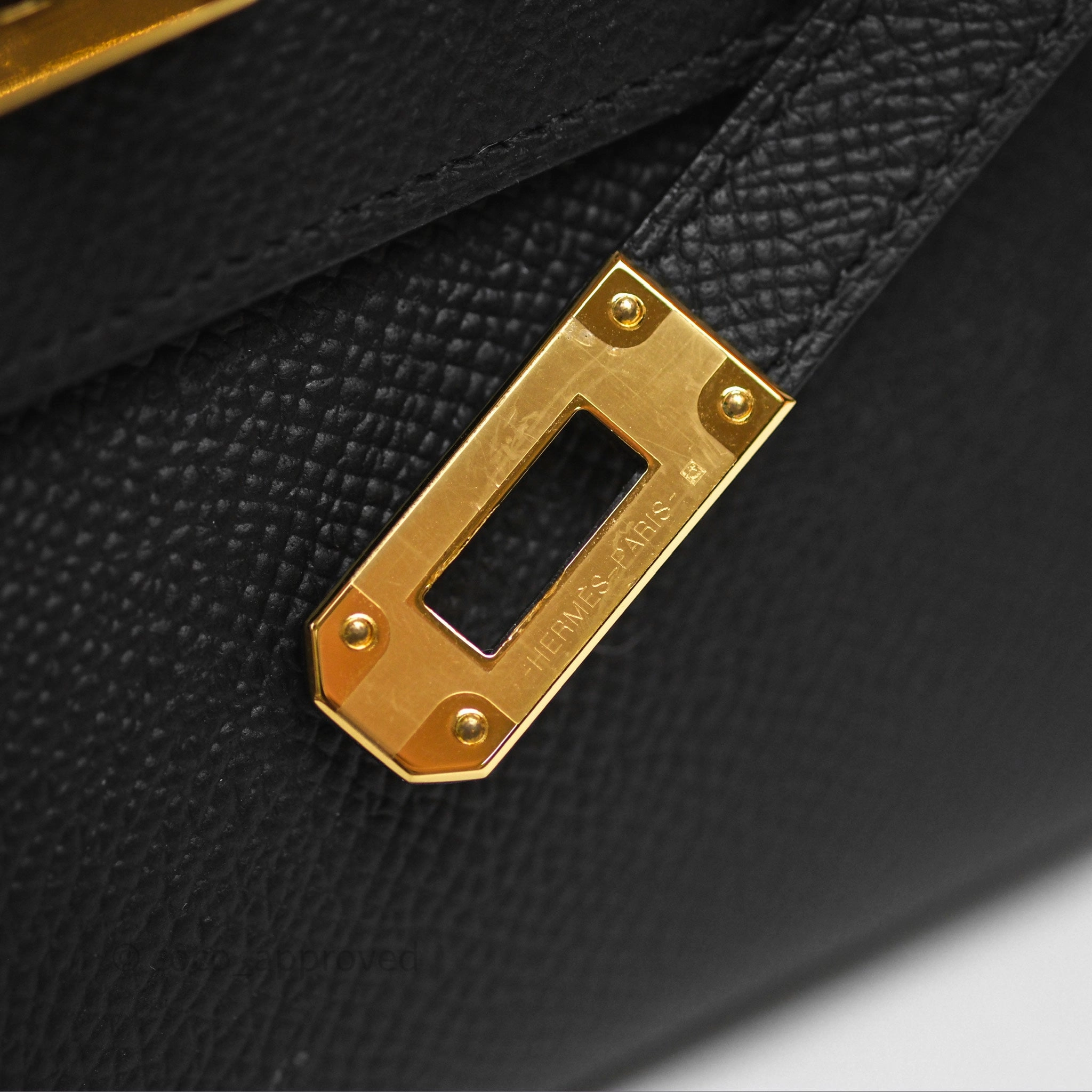 Herms Kelly To Go Wallet Noir 89 Epsom Gold Hardware