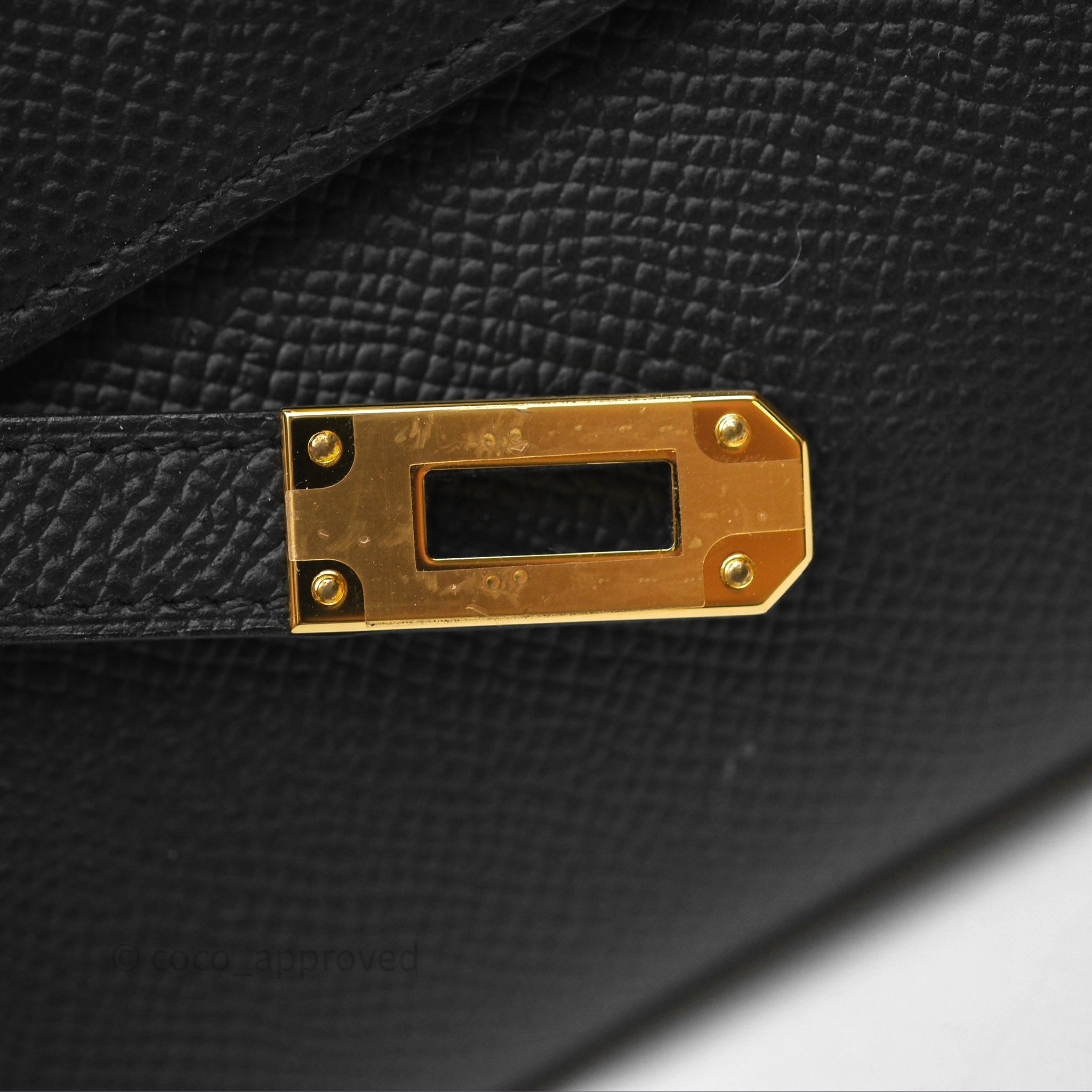 Herms Kelly To Go Wallet Noir 89 Epsom Gold Hardware