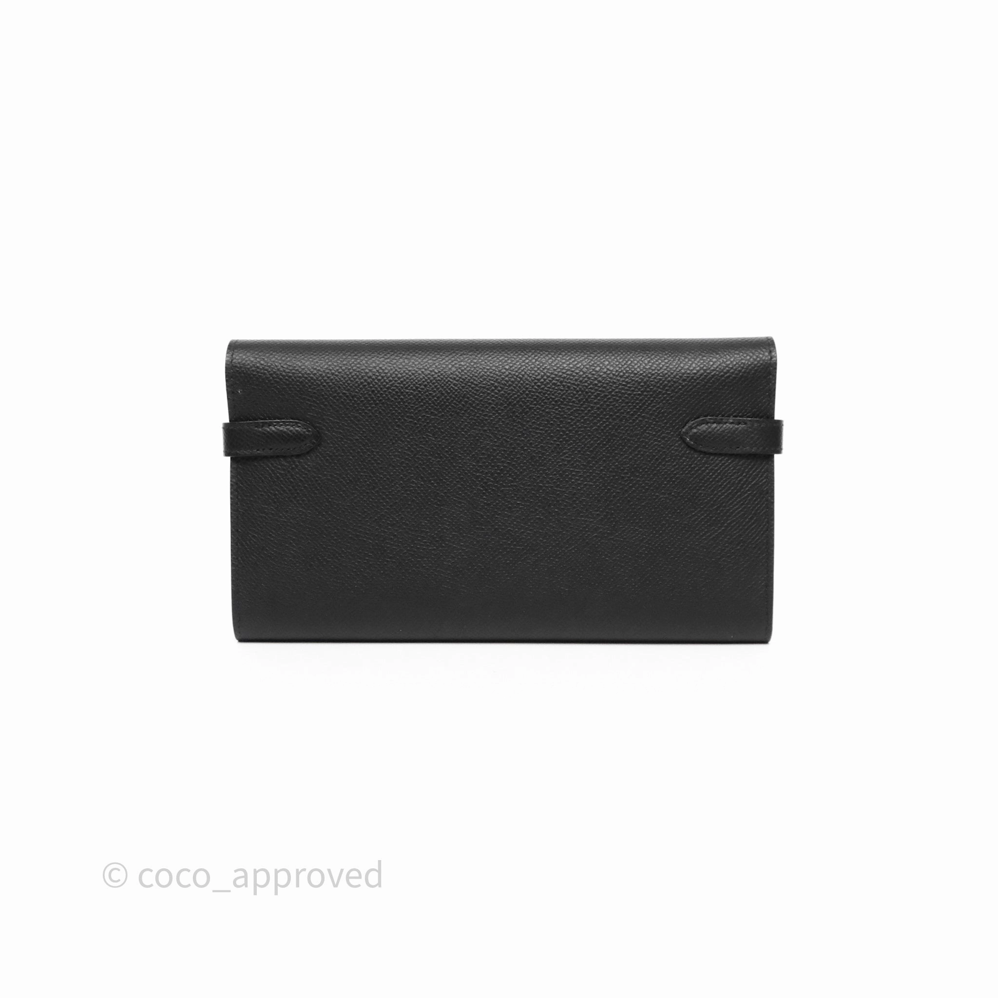 Herms Kelly Wallet Black Noir 89 Epsom Gold Hardware