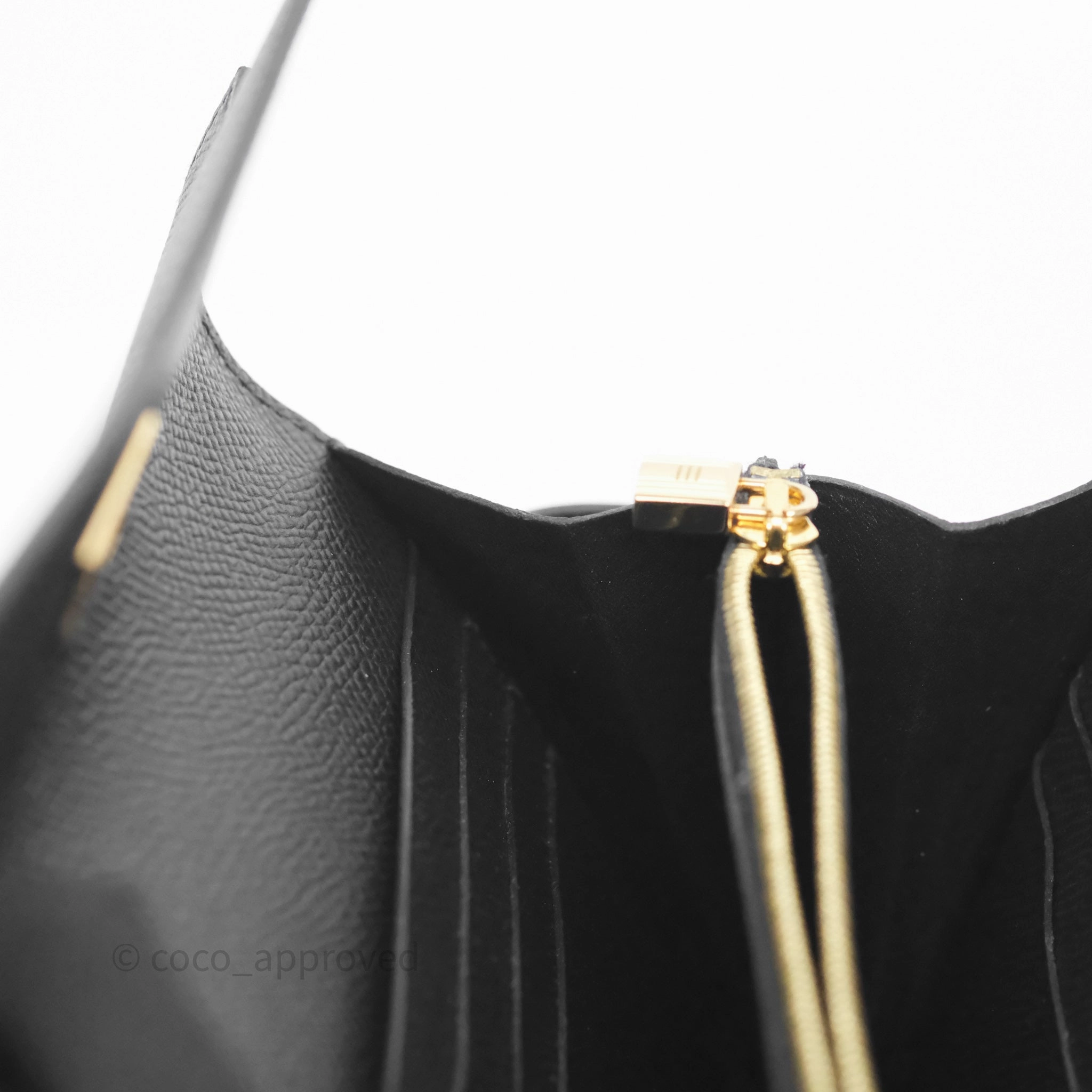 Herms Kelly Wallet Black Noir 89 Epsom Gold Hardware