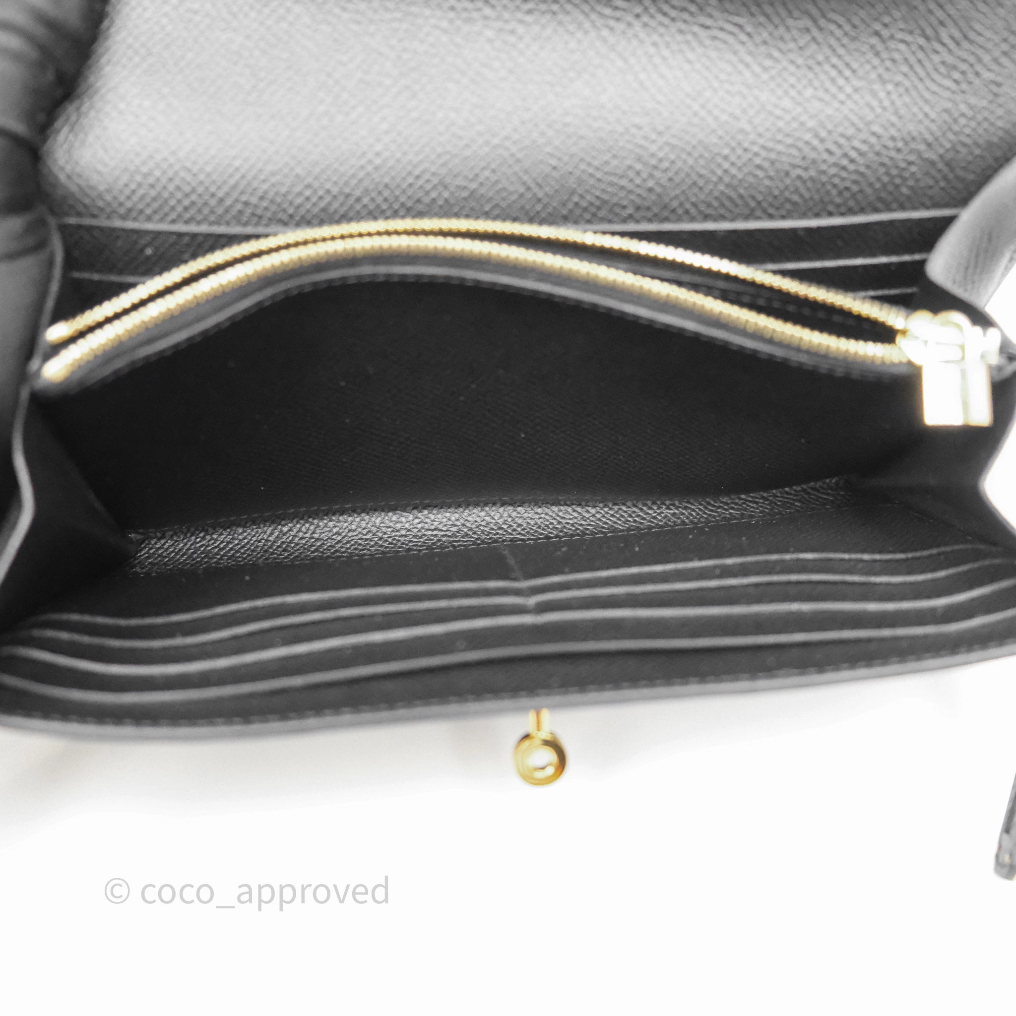 Herms Kelly Wallet Black Noir 89 Epsom Gold Hardware