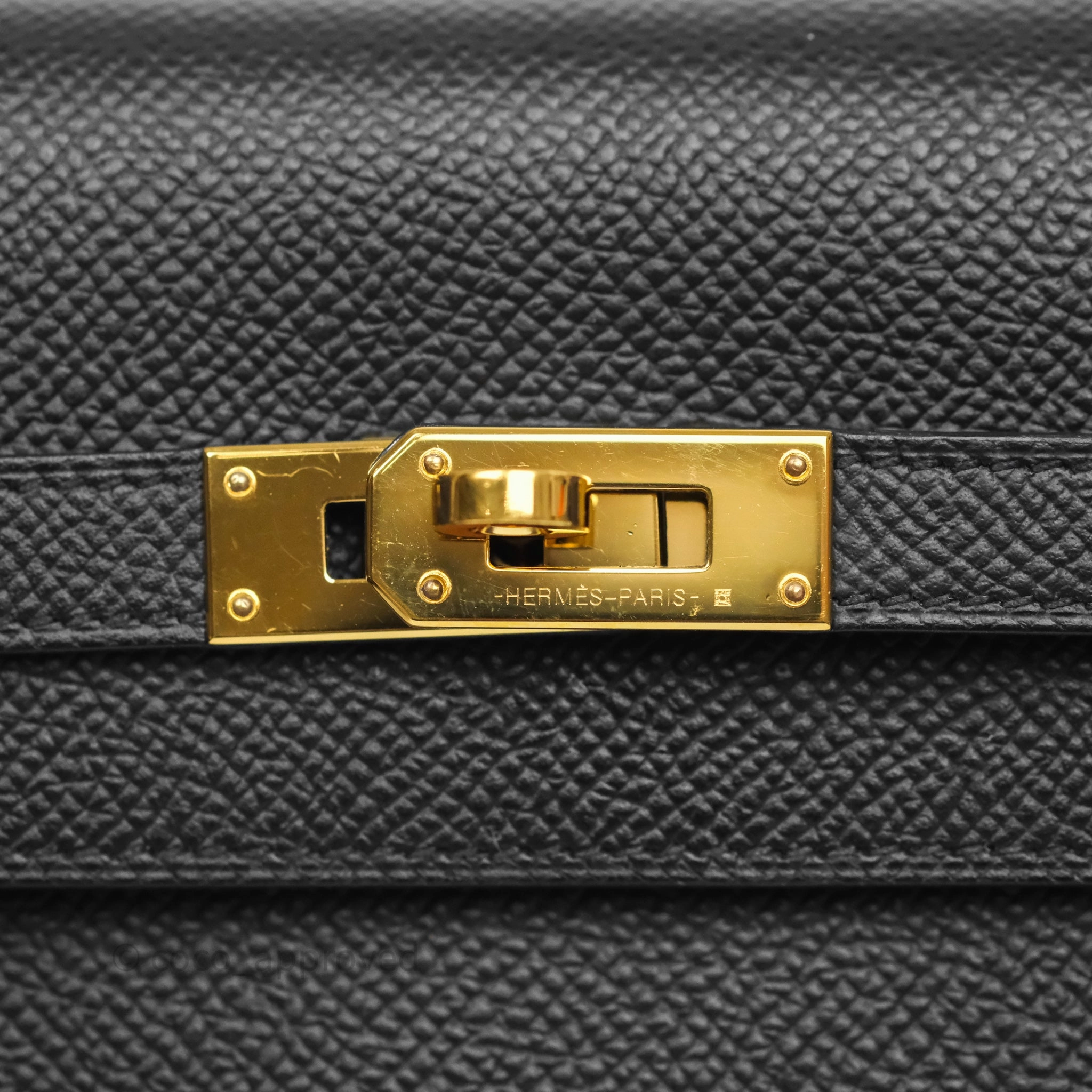 Herms Kelly Wallet Black Noir 89 Epsom Gold Hardware