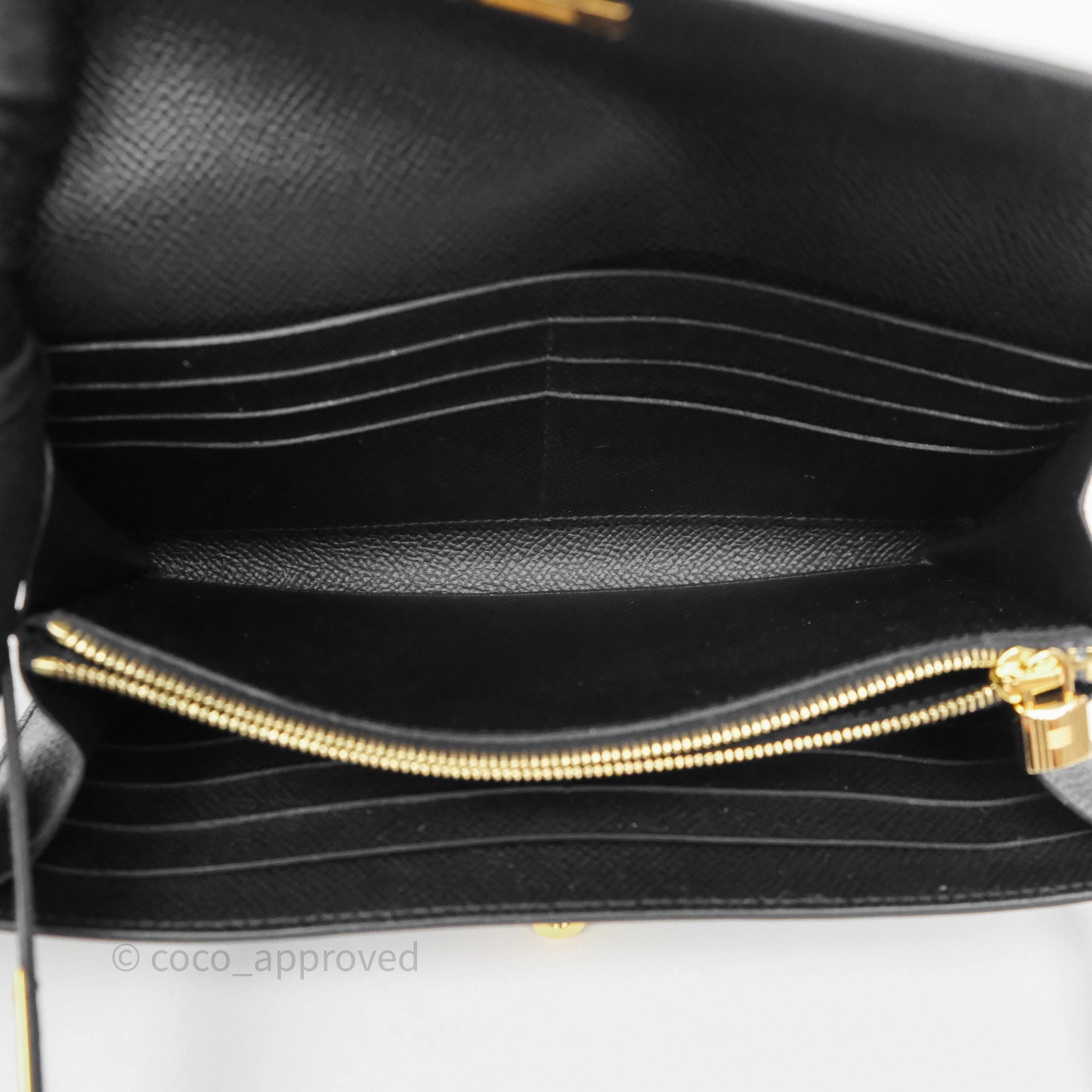 Herms Kelly Wallet Black Noir 89 Epsom Gold Hardware