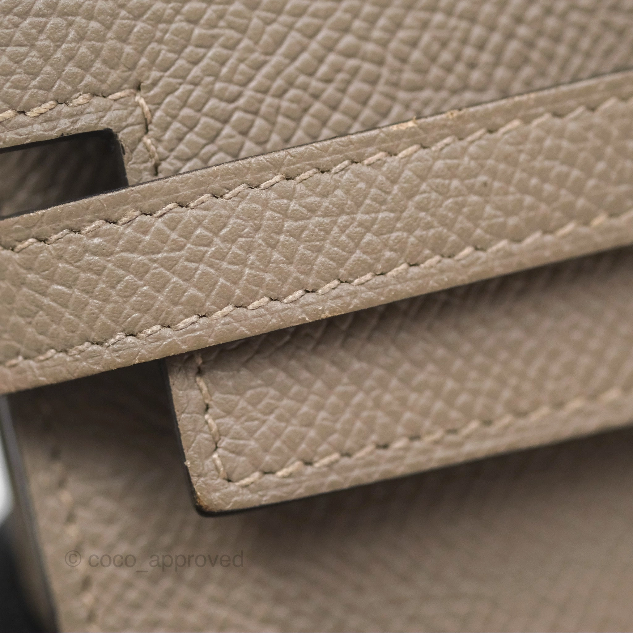 Herms Kelly Wallet Gris Asphalte M8 Epsom Gold Hardware