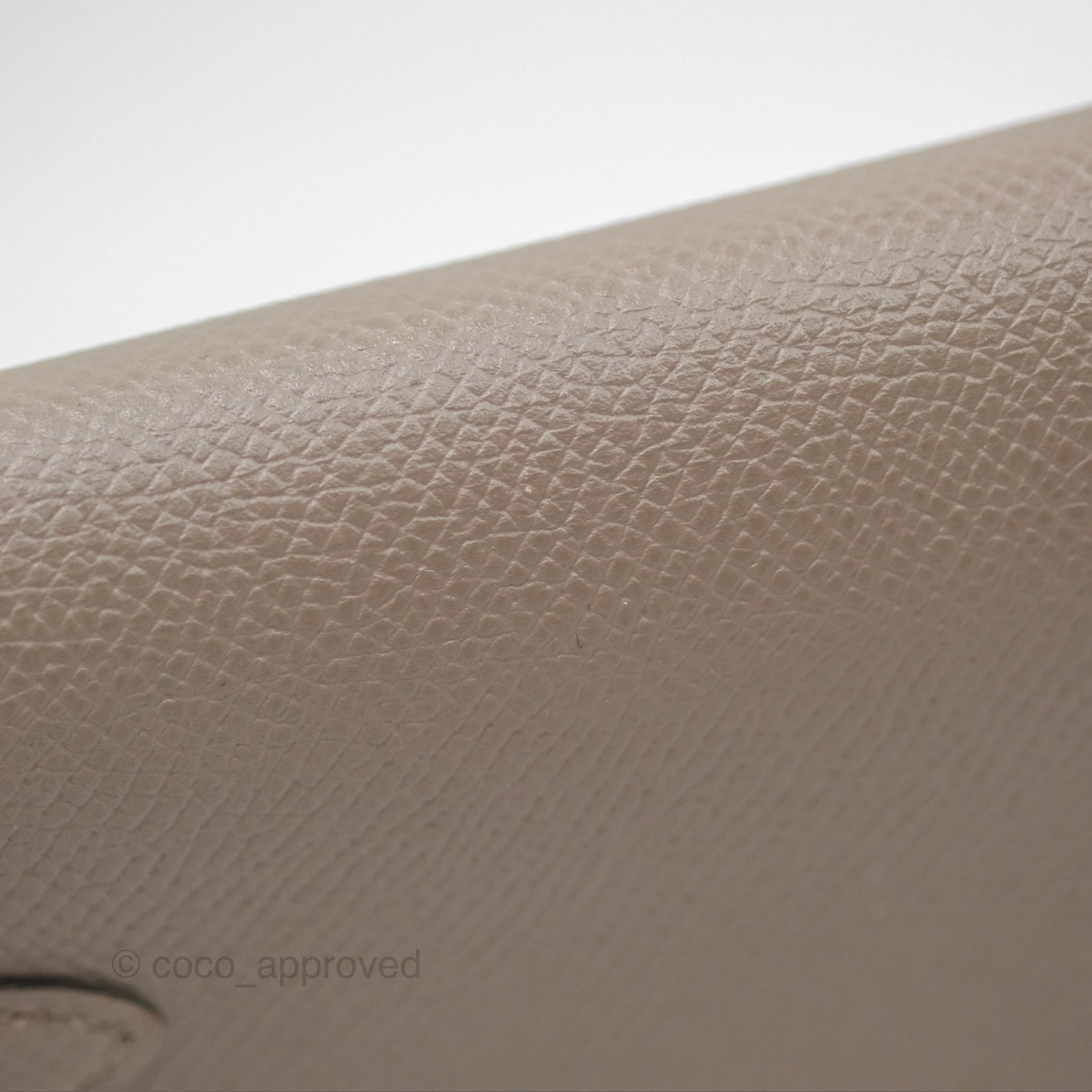 Herms Kelly Wallet Gris Asphalte M8 Epsom Gold Hardware