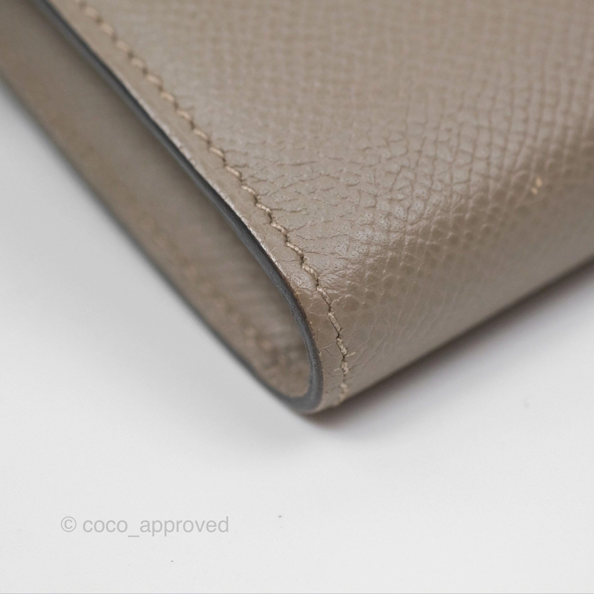 Herms Kelly Wallet Gris Asphalte M8 Epsom Gold Hardware