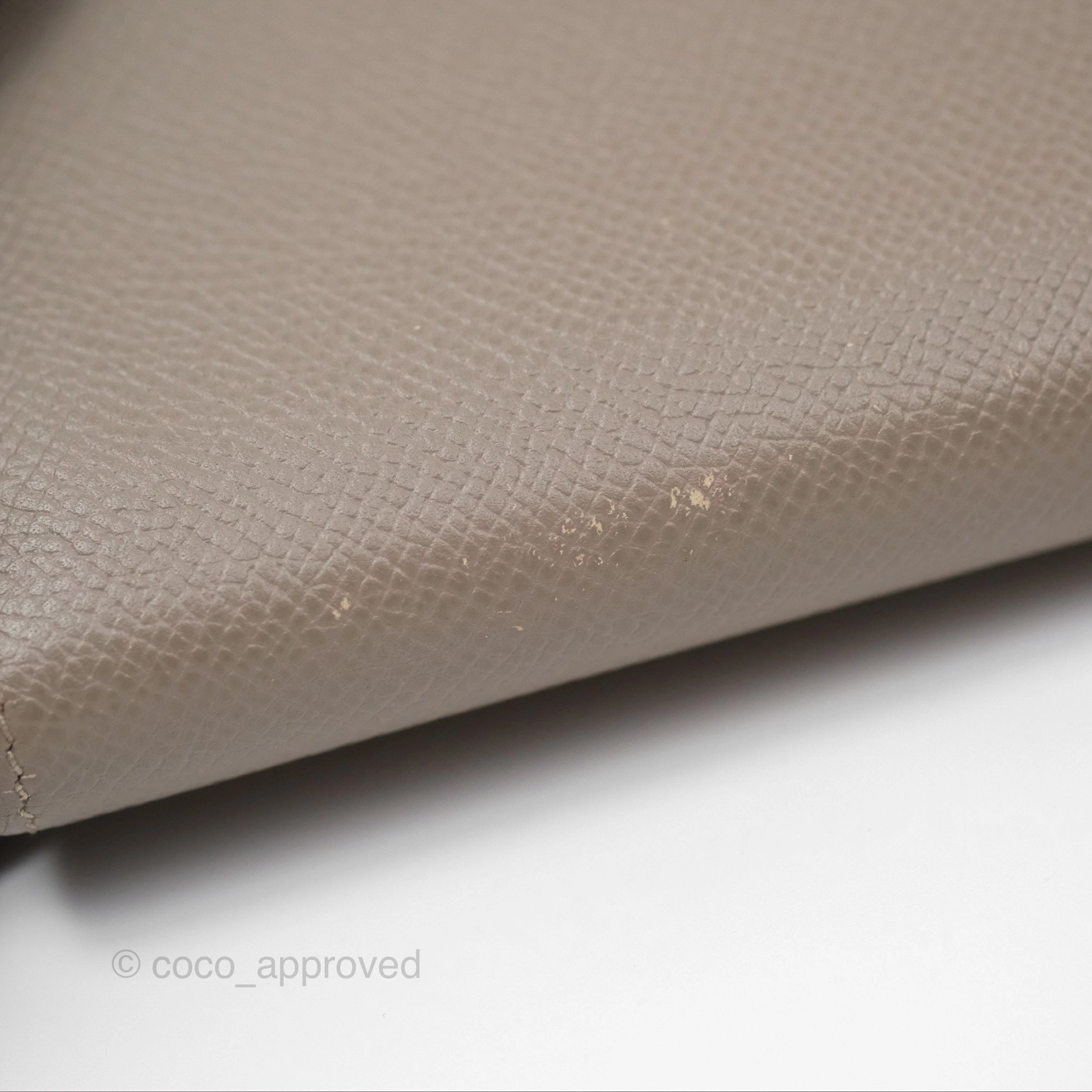Herms Kelly Wallet Gris Asphalte M8 Epsom Gold Hardware
