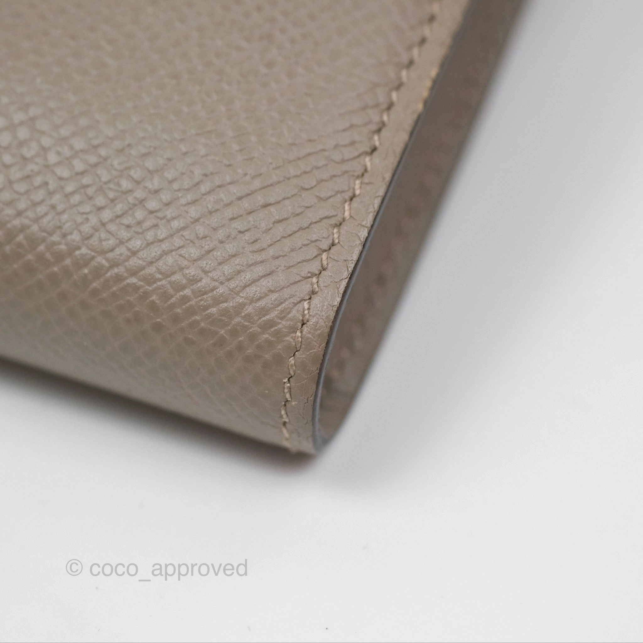 Herms Kelly Wallet Gris Asphalte M8 Epsom Gold Hardware