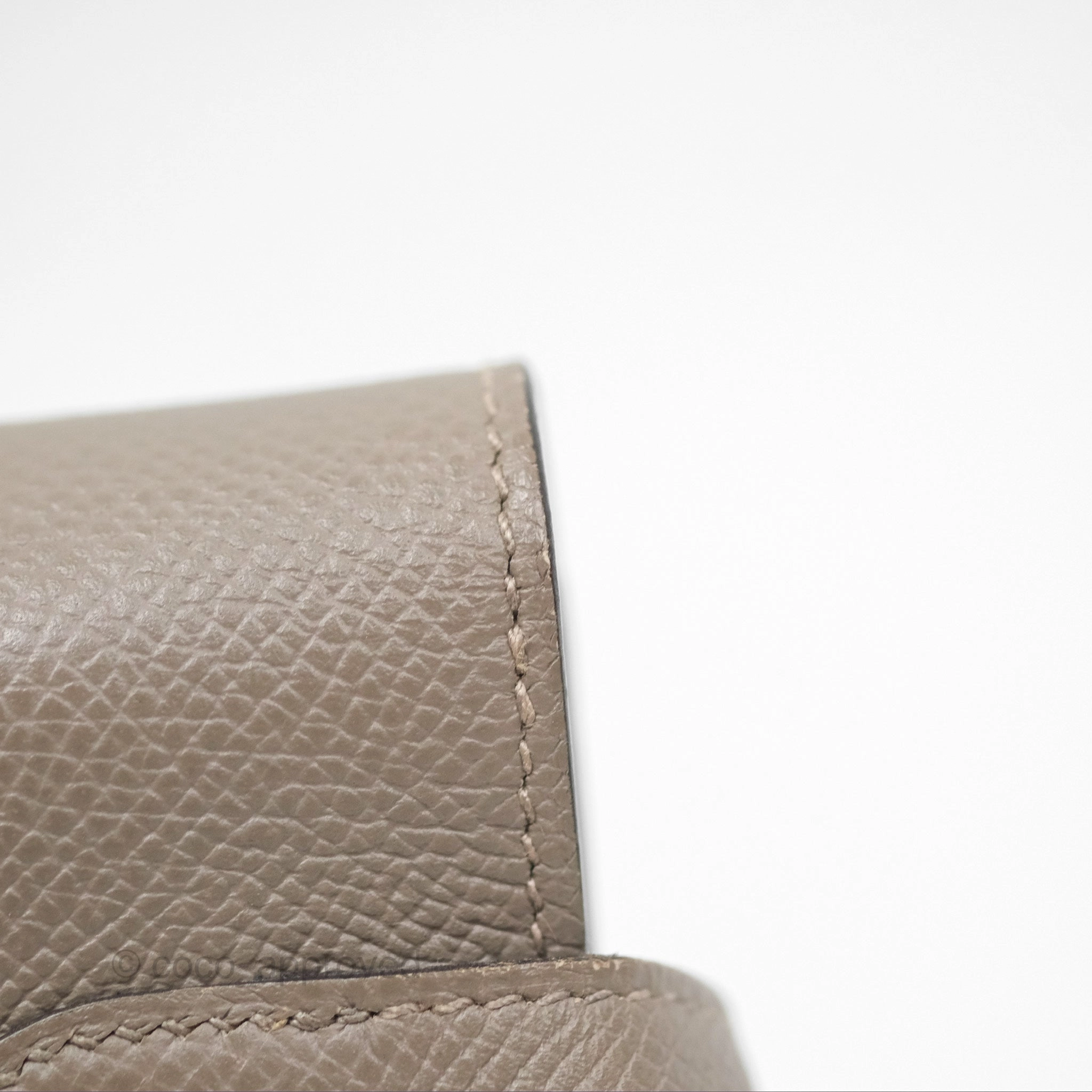 Herms Kelly Wallet Gris Asphalte M8 Epsom Gold Hardware