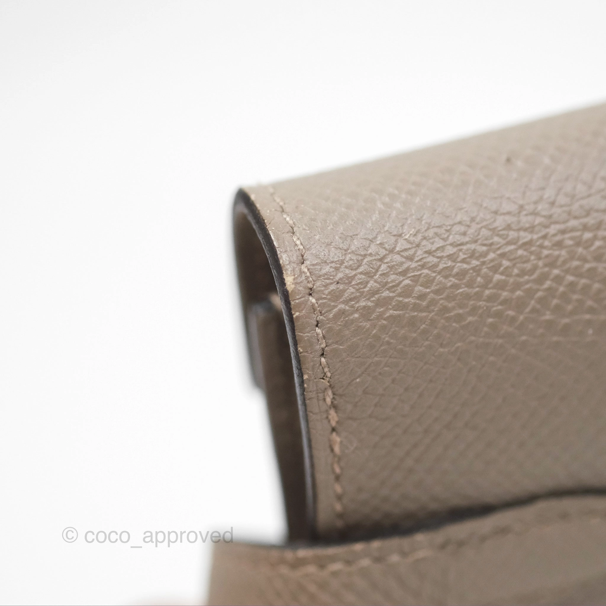 Herms Kelly Wallet Gris Asphalte M8 Epsom Gold Hardware