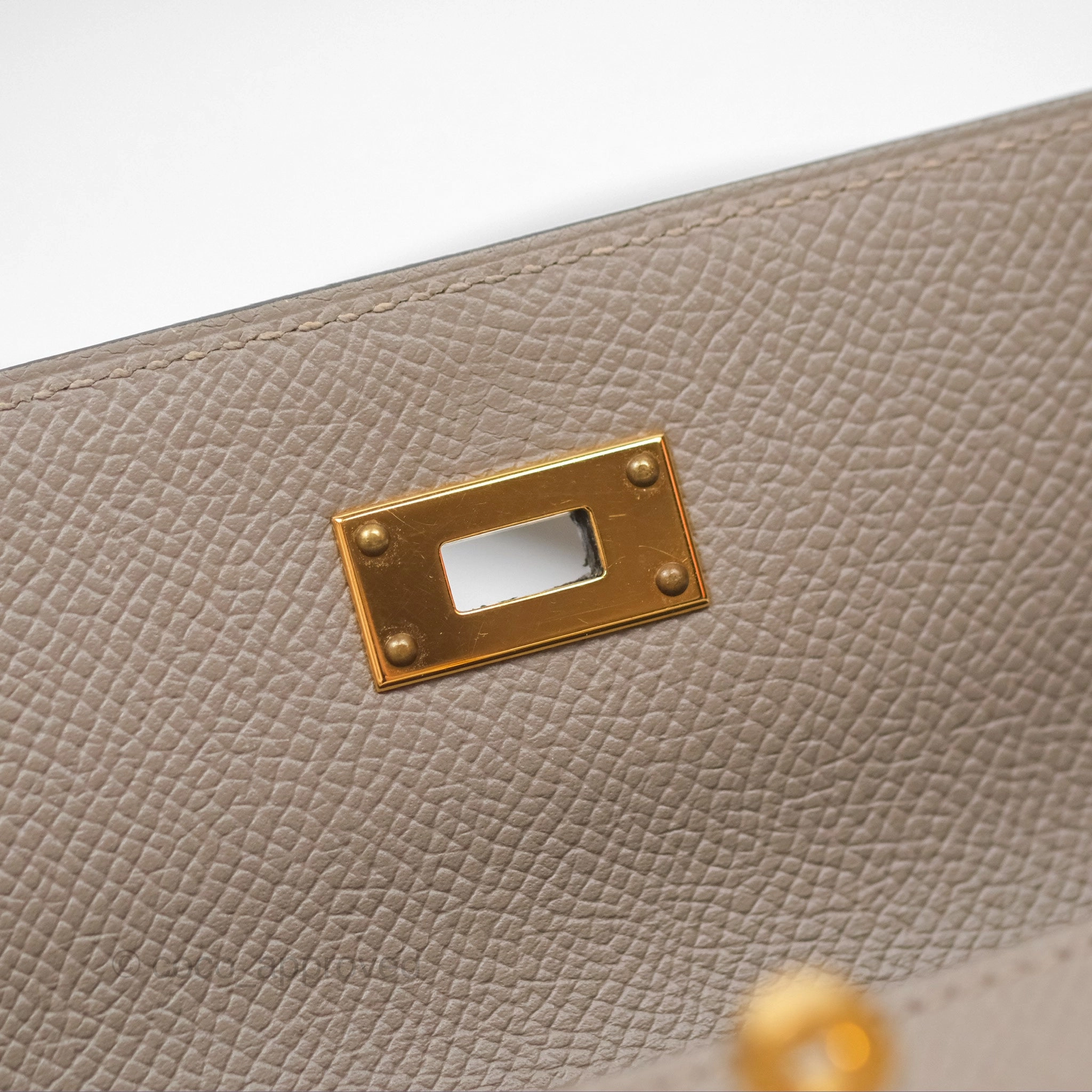 Herms Kelly Wallet Gris Asphalte M8 Epsom Gold Hardware