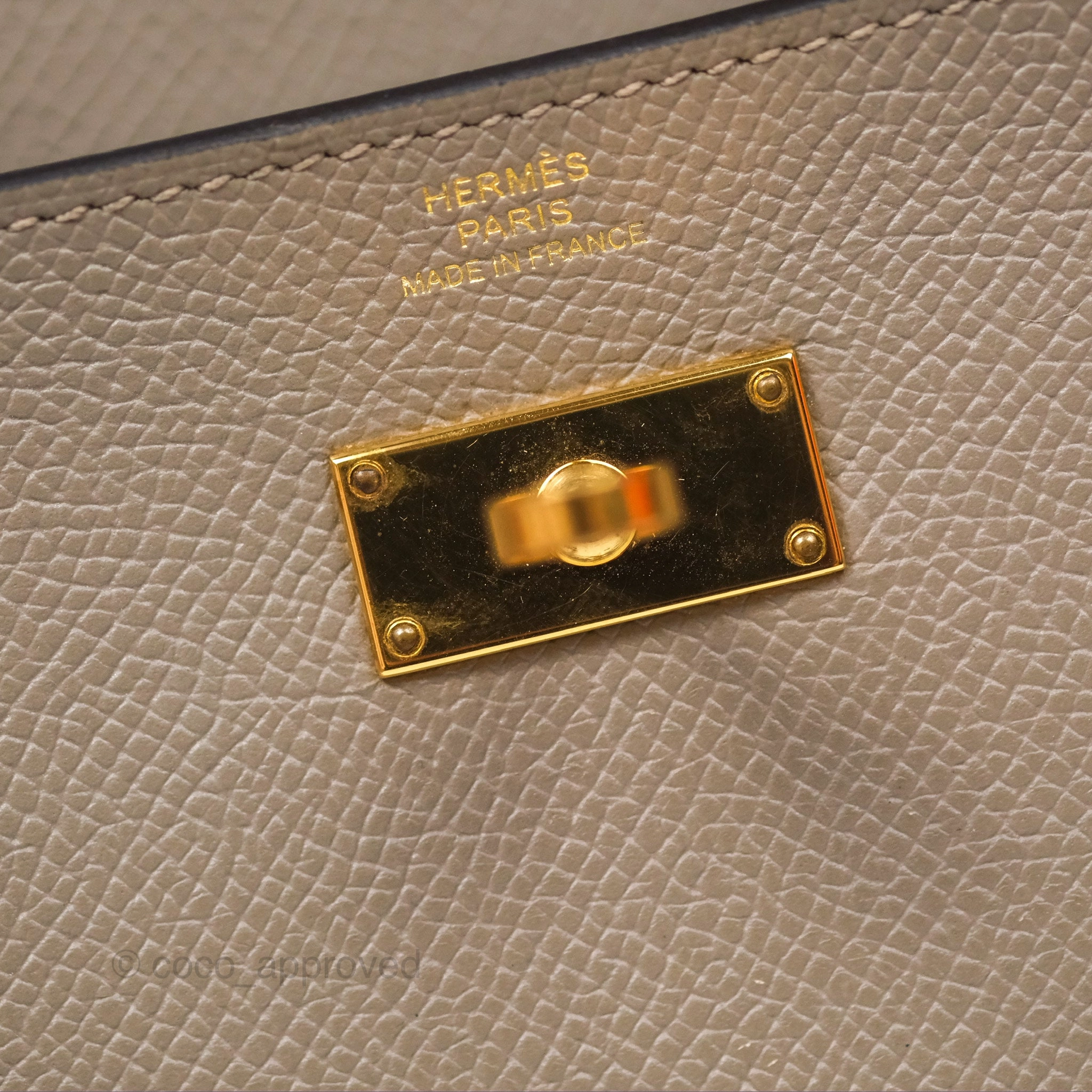 Herms Kelly Wallet Gris Asphalte M8 Epsom Gold Hardware