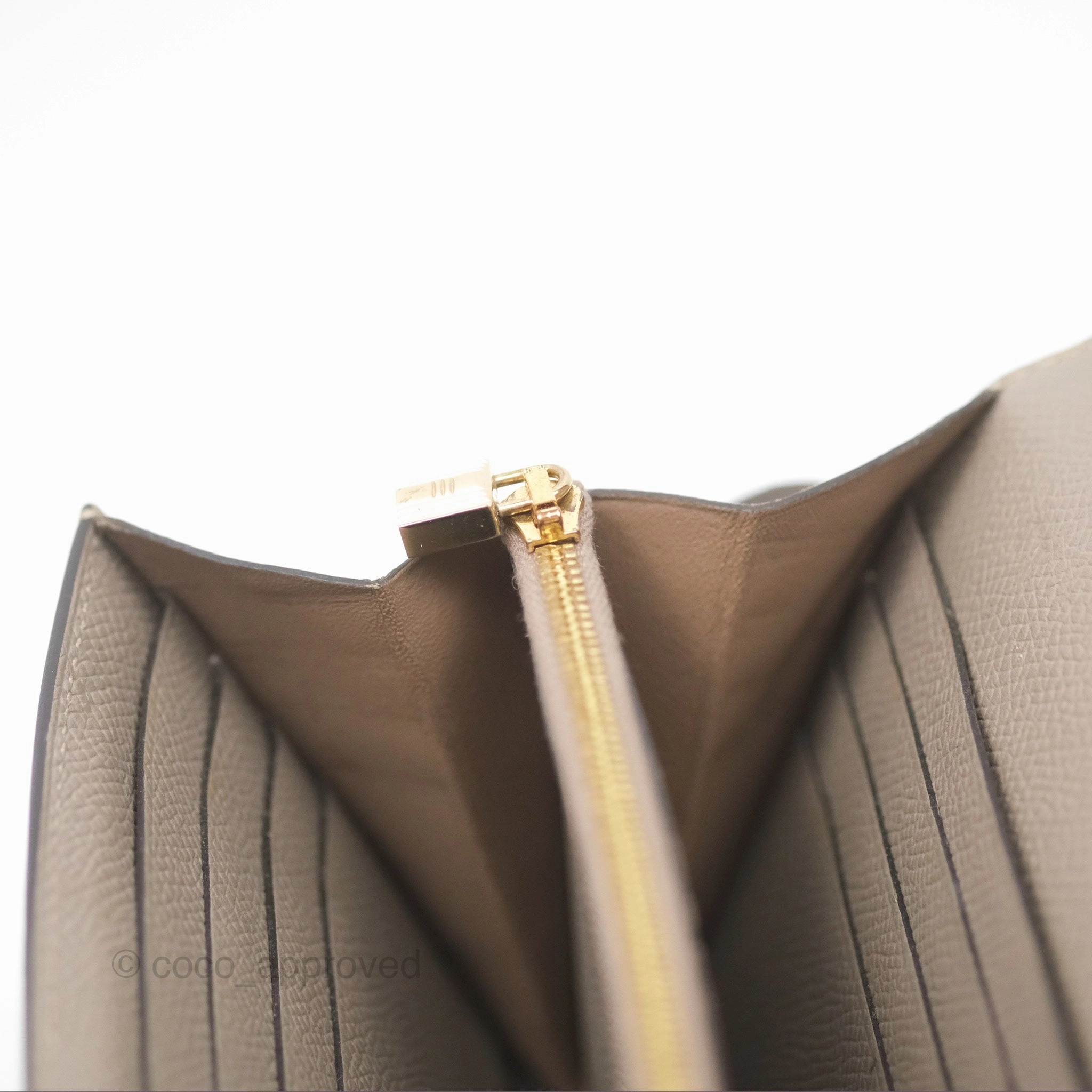 Herms Kelly Wallet Gris Asphalte M8 Epsom Gold Hardware