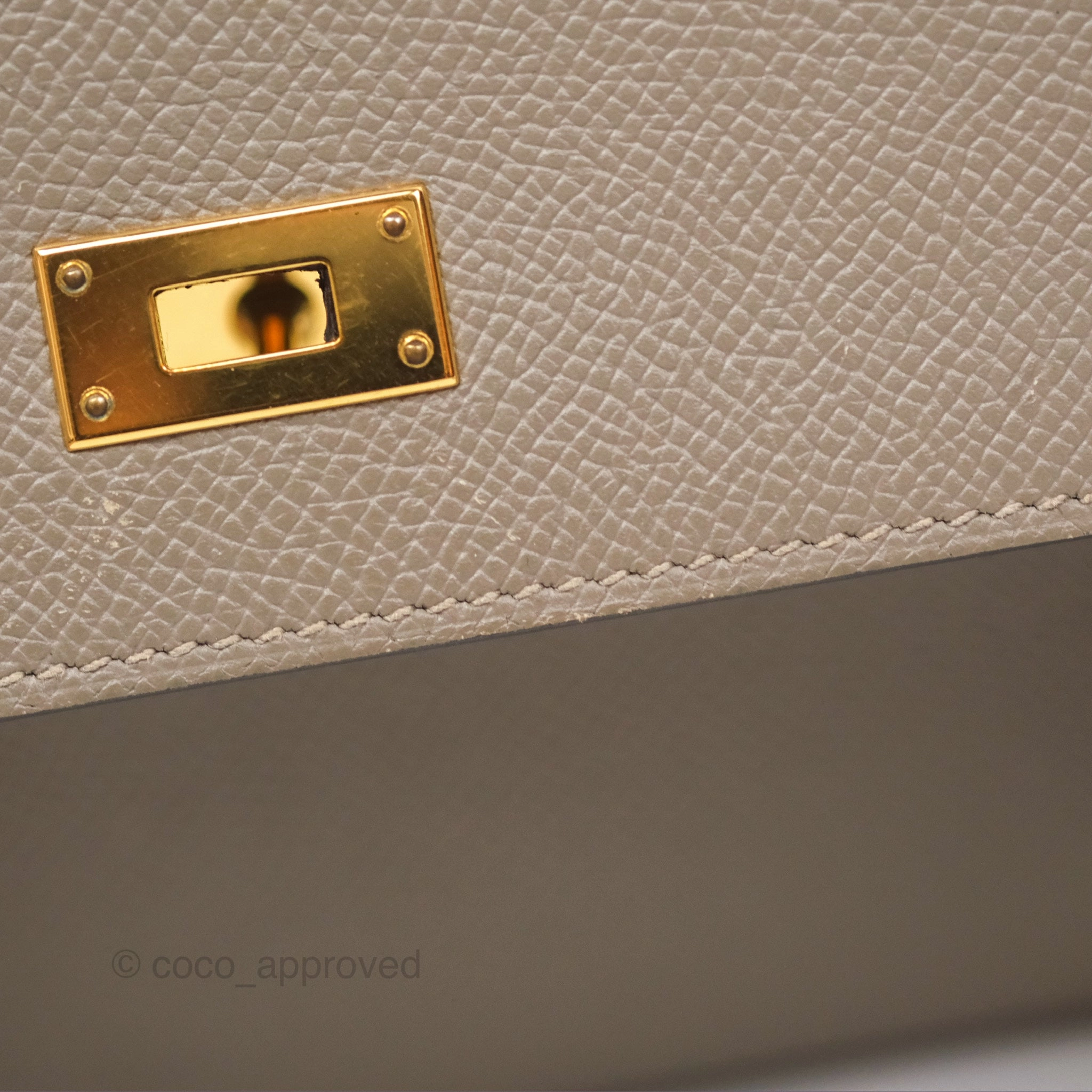 Herms Kelly Wallet Gris Asphalte M8 Epsom Gold Hardware