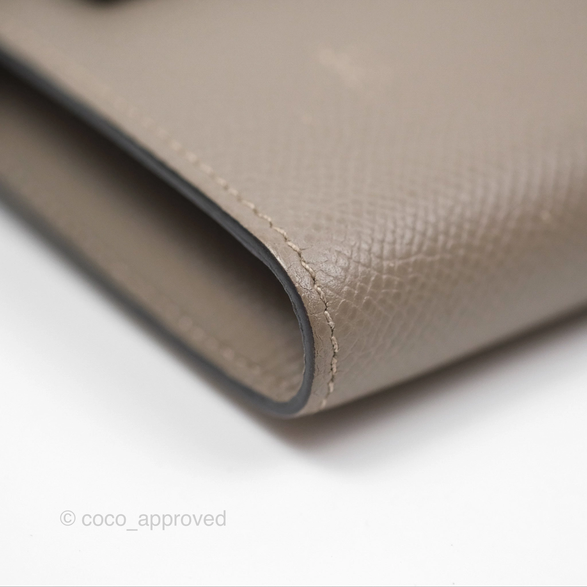 Herms Kelly Wallet Gris Asphalte M8 Epsom Gold Hardware