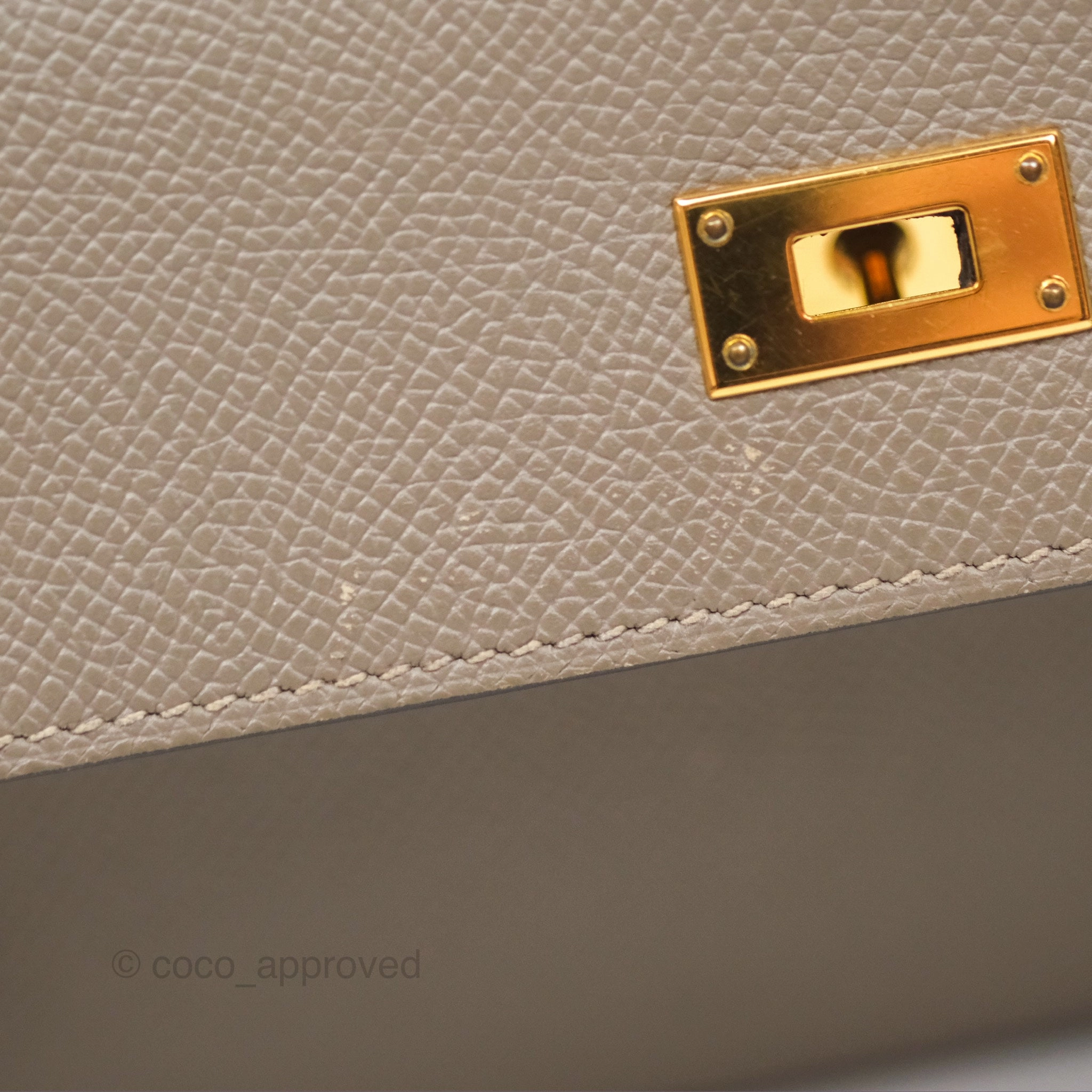 Herms Kelly Wallet Gris Asphalte M8 Epsom Gold Hardware