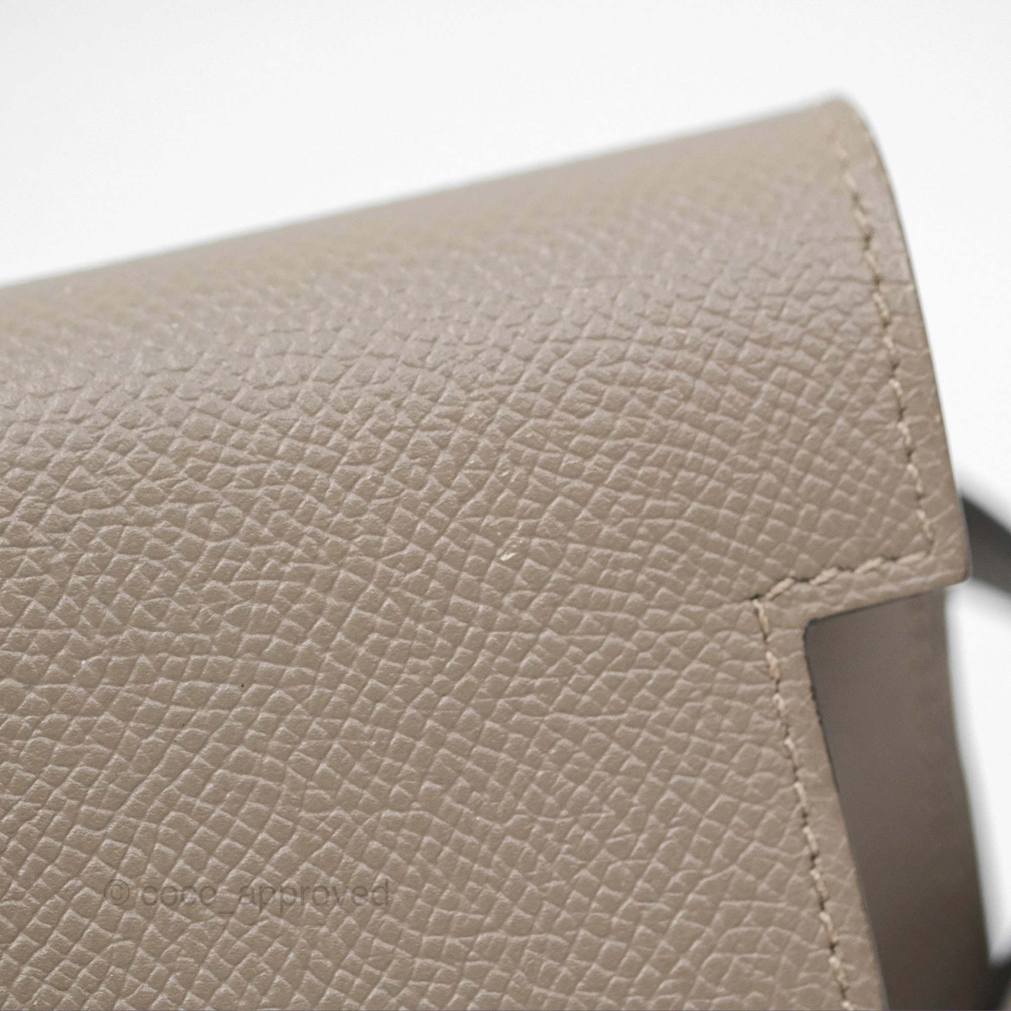 Herms Kelly Wallet Gris Asphalte M8 Epsom Gold Hardware