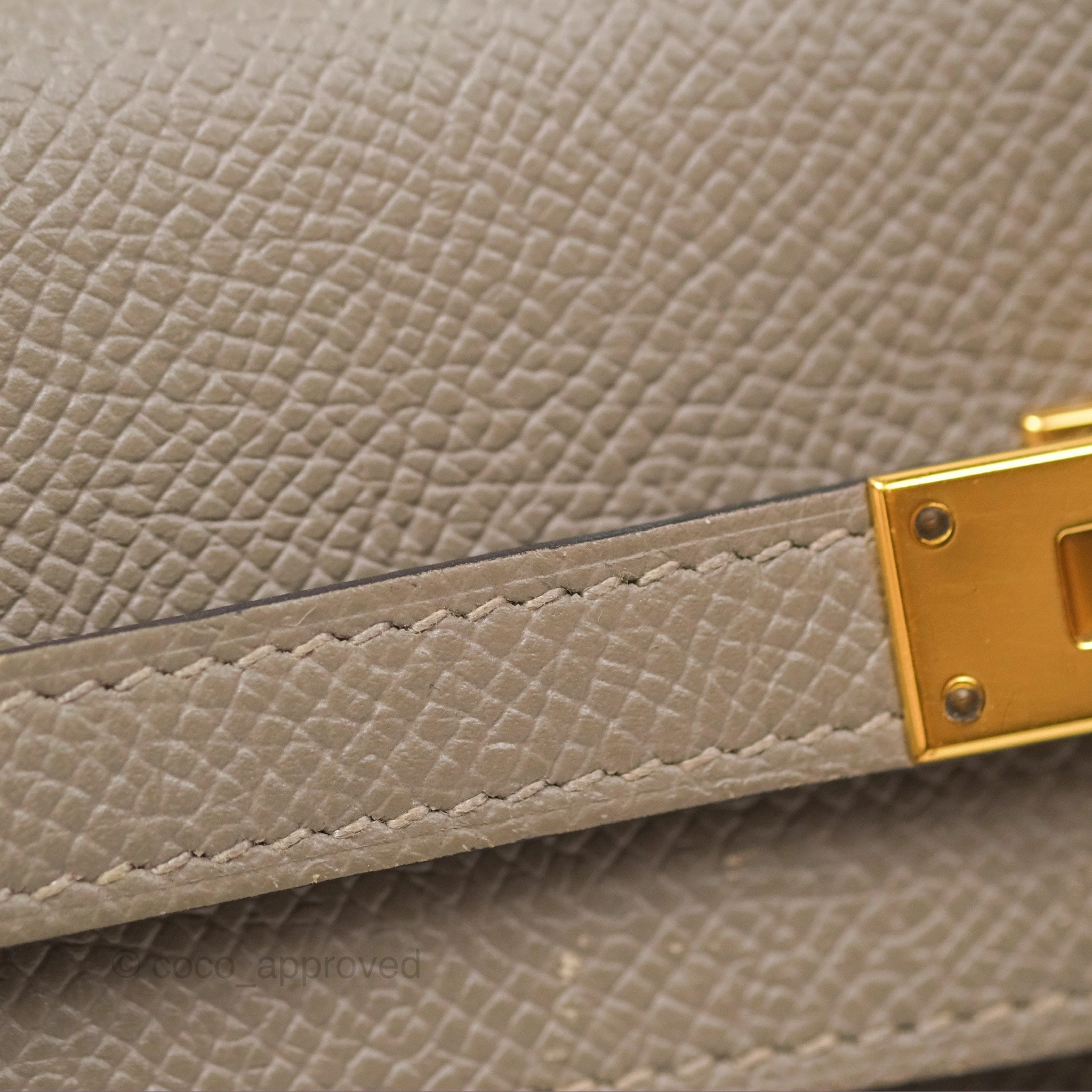 Herms Kelly Wallet Gris Asphalte M8 Epsom Gold Hardware