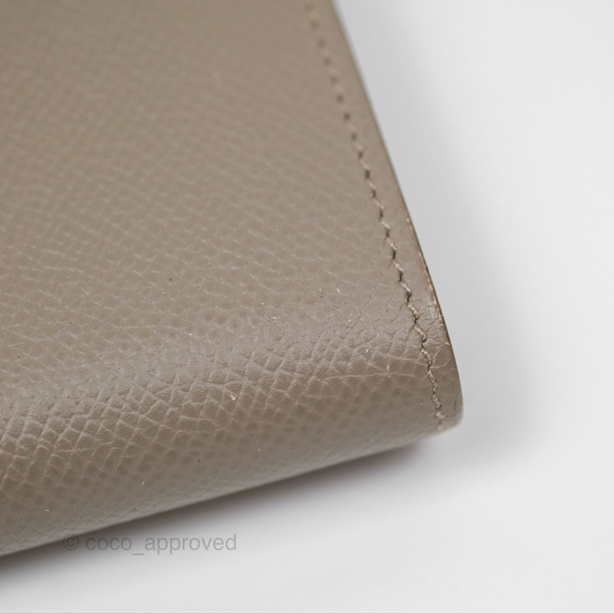 Herms Kelly Wallet Gris Asphalte M8 Epsom Gold Hardware