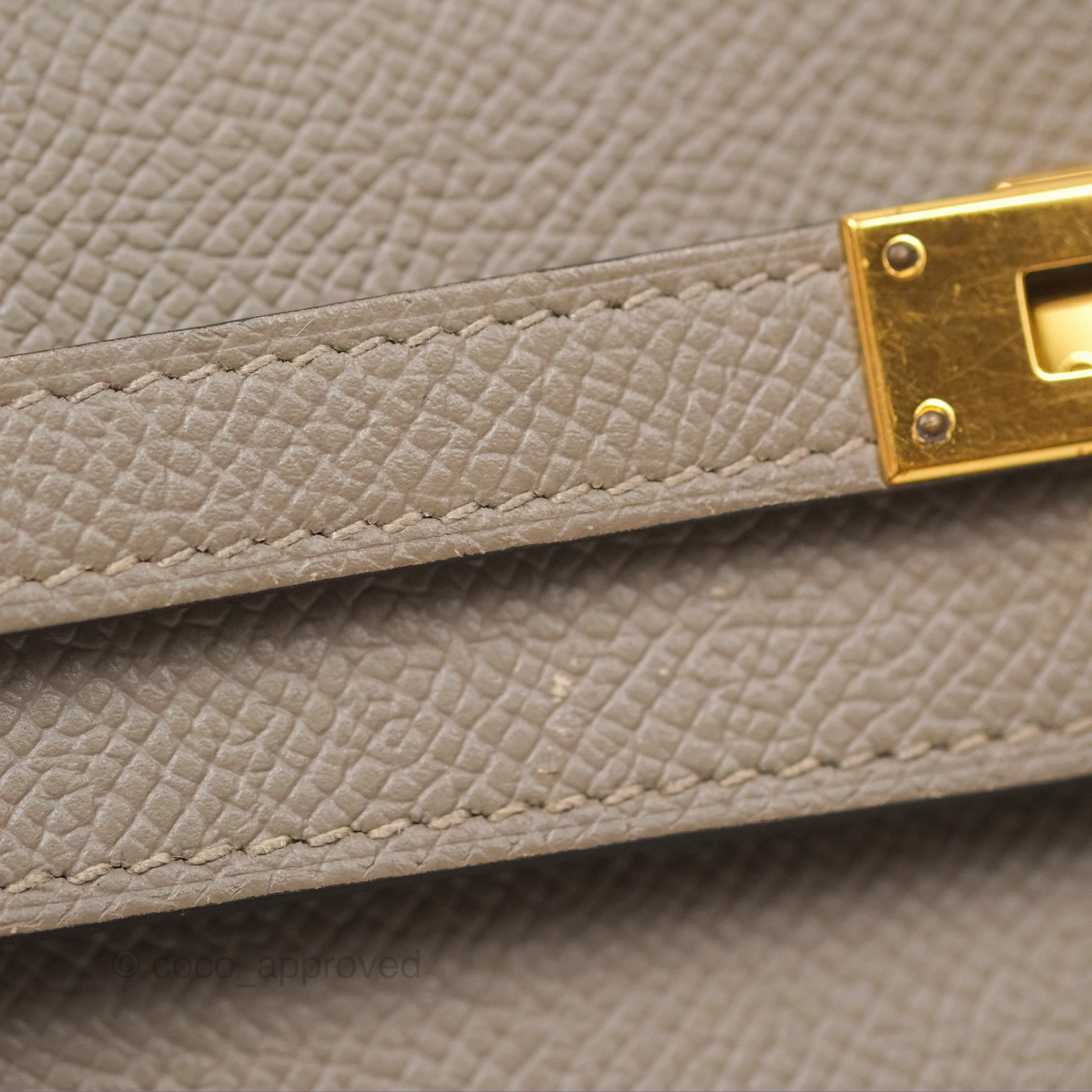 Herms Kelly Wallet Gris Asphalte M8 Epsom Gold Hardware