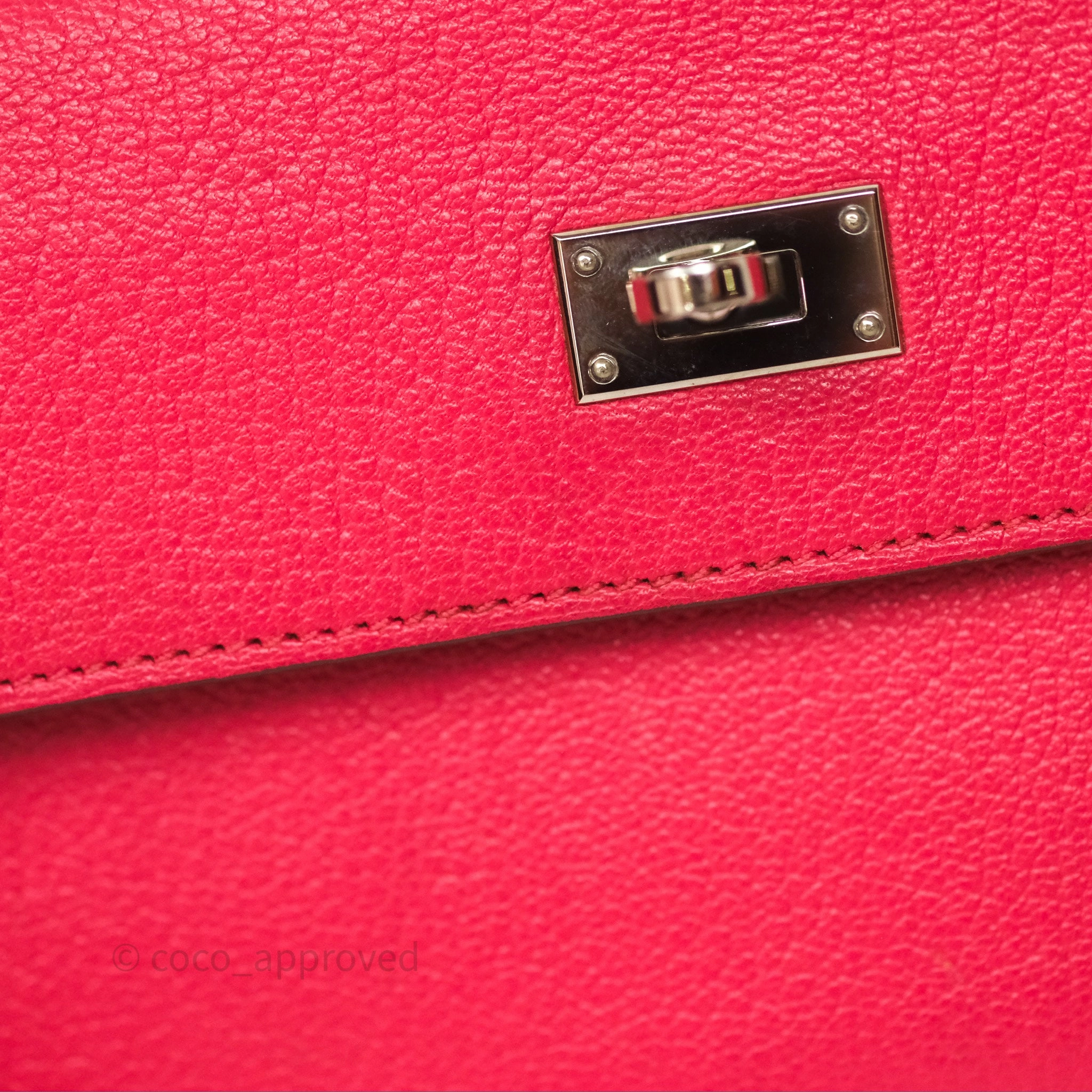 Herms Kelly Wallet Pink Chevre Mysore Palladium Hardware