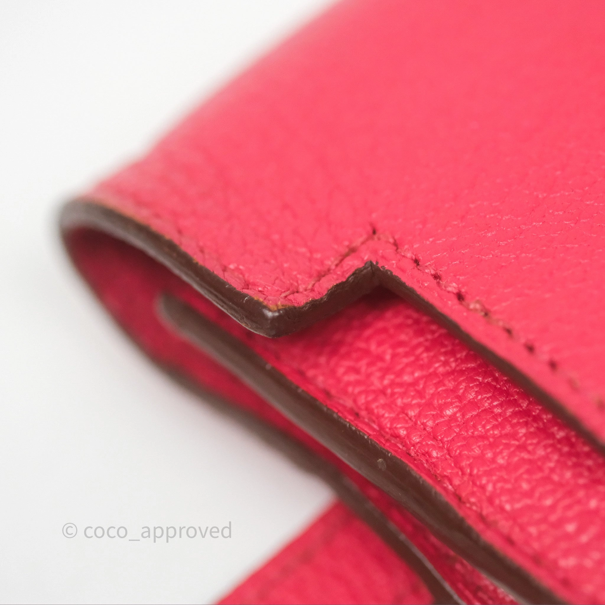 Herms Kelly Wallet Pink Chevre Mysore Palladium Hardware