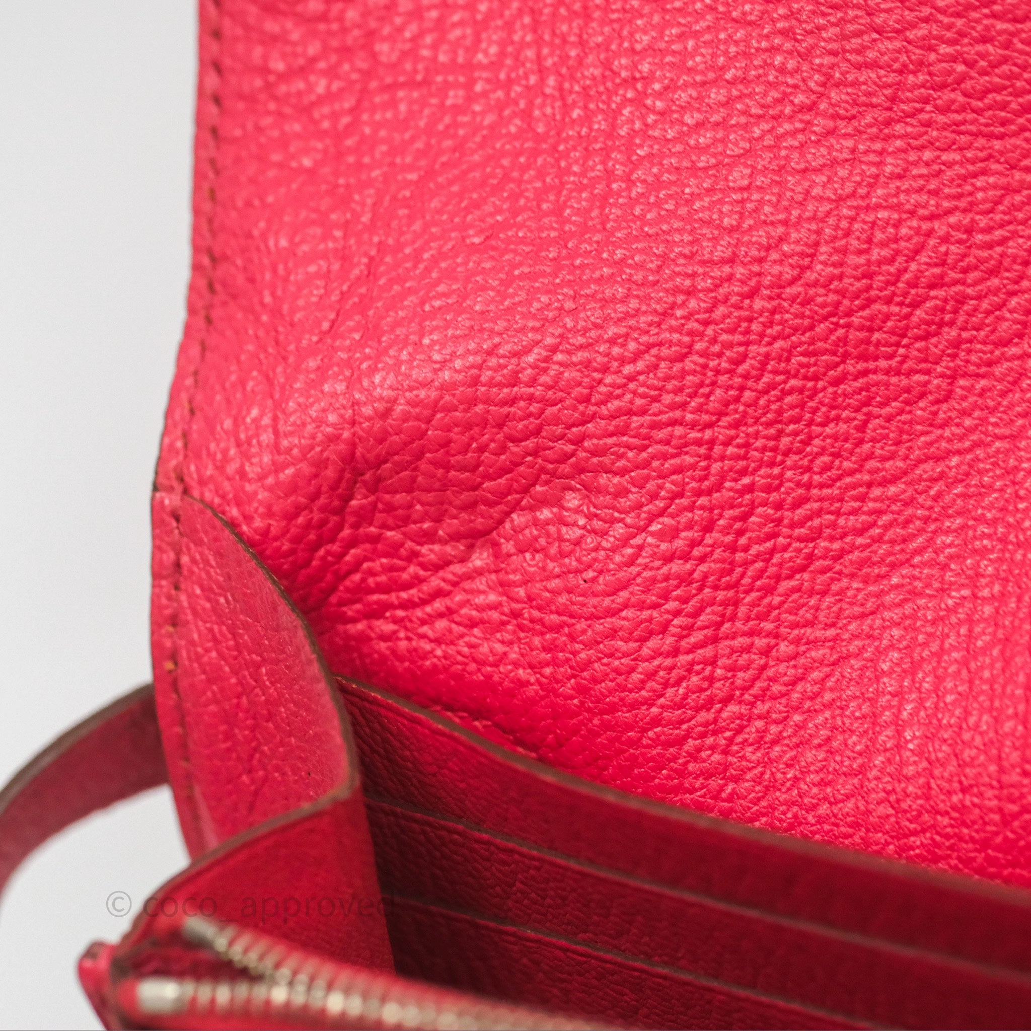 Herms Kelly Wallet Pink Chevre Mysore Palladium Hardware