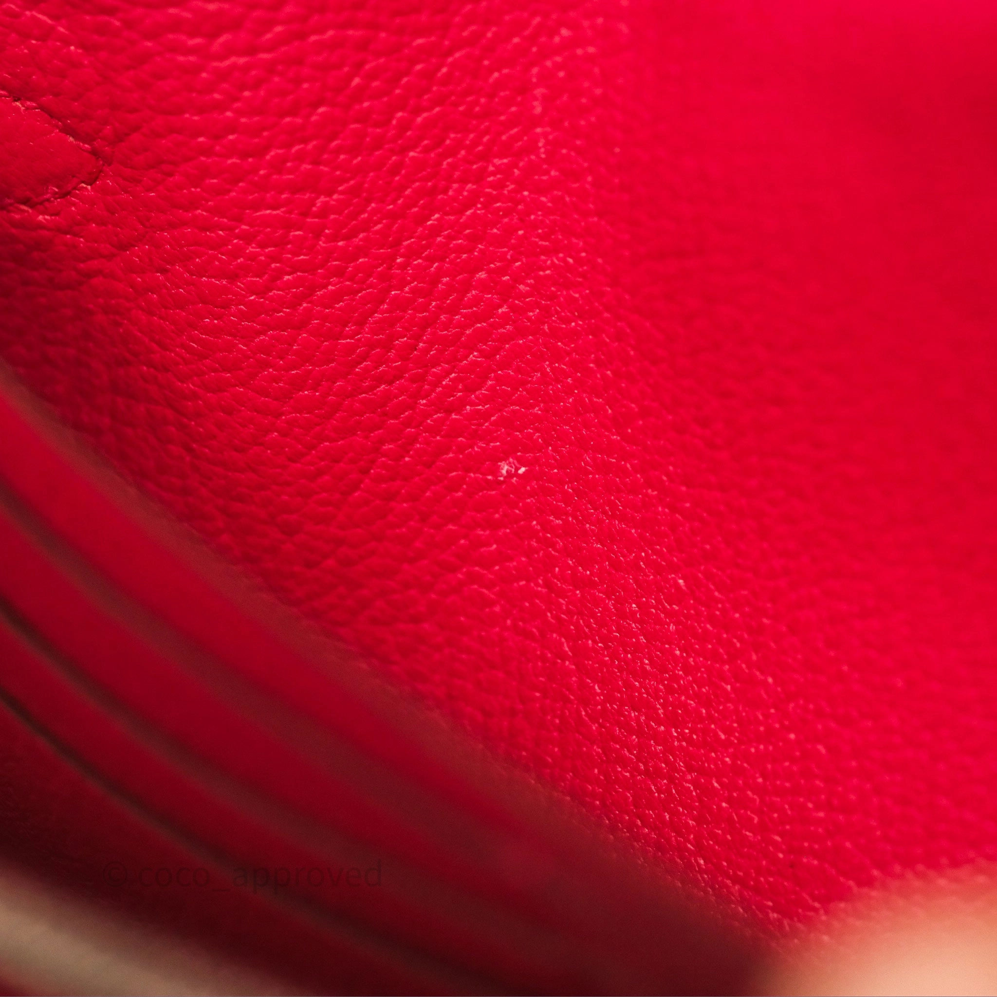 Herms Kelly Wallet Pink Chevre Mysore Palladium Hardware