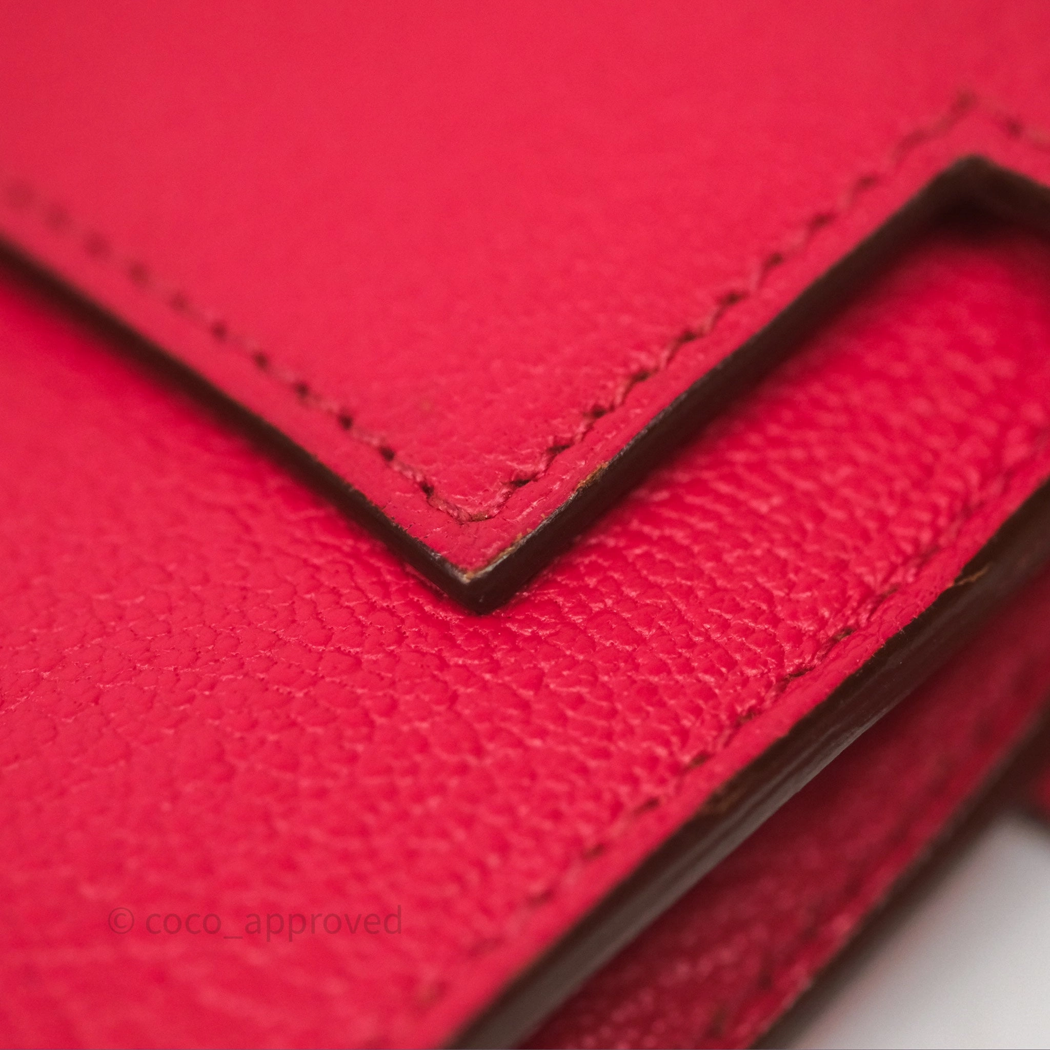 Herms Kelly Wallet Pink Chevre Mysore Palladium Hardware