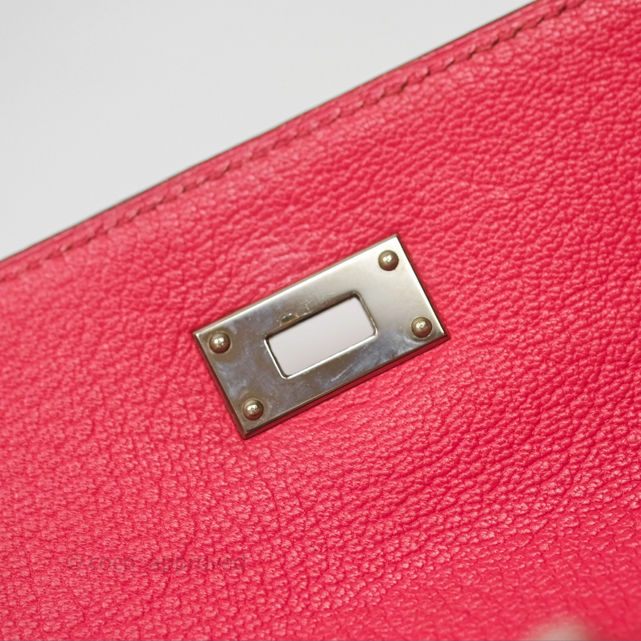Herms Kelly Wallet Pink Chevre Mysore Palladium Hardware