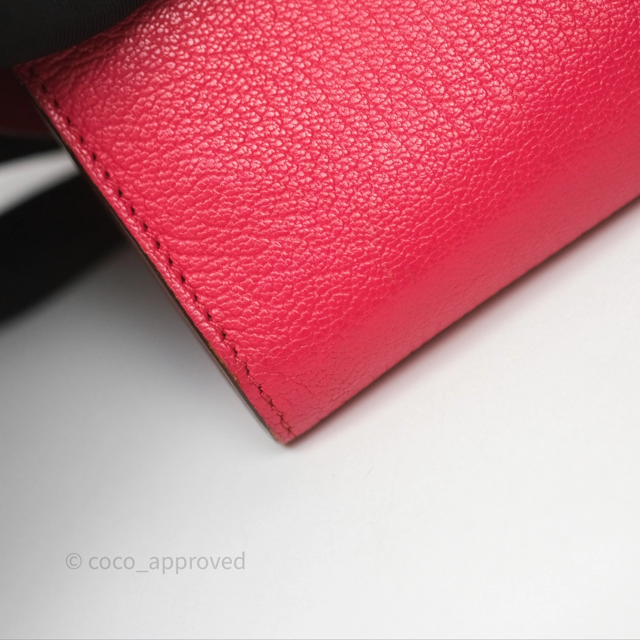 Herms Kelly Wallet Pink Chevre Mysore Palladium Hardware