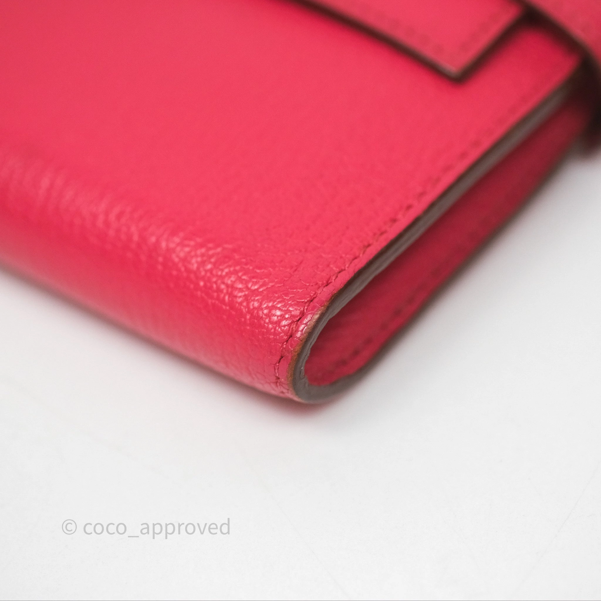 Herms Kelly Wallet Pink Chevre Mysore Palladium Hardware
