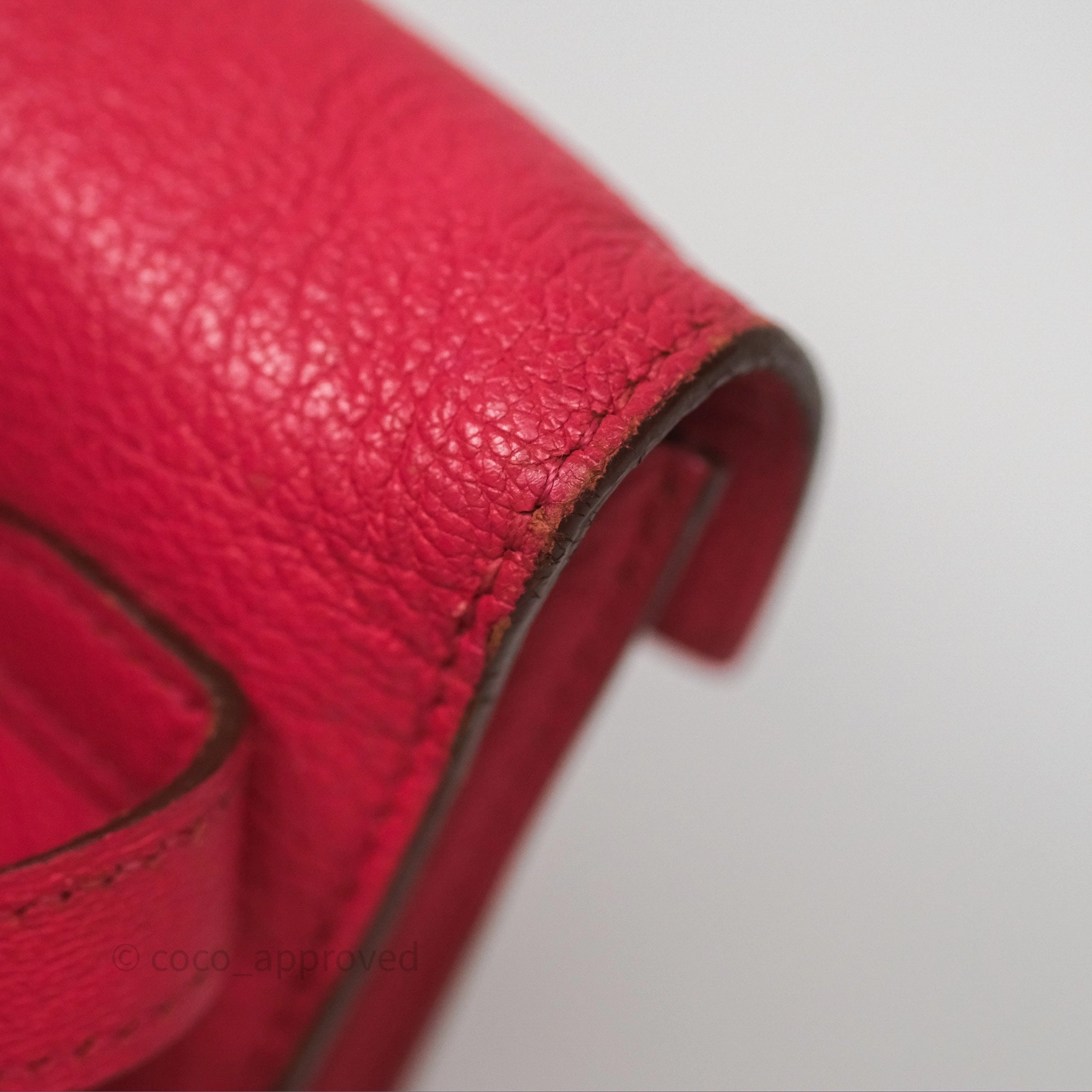 Herms Kelly Wallet Pink Chevre Mysore Palladium Hardware