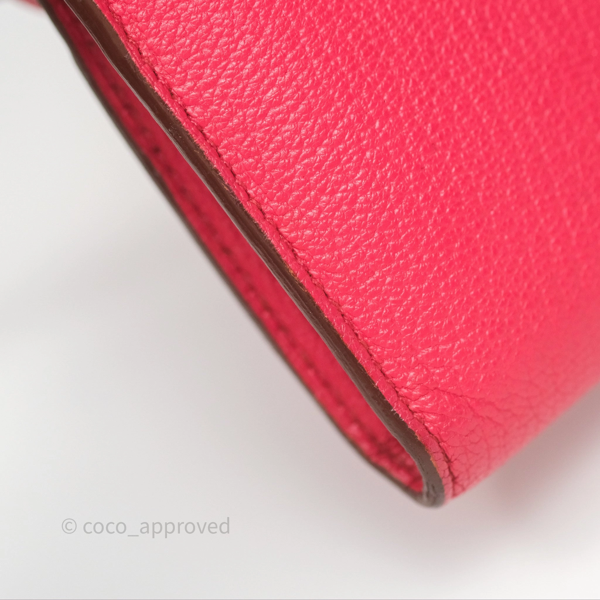 Herms Kelly Wallet Pink Chevre Mysore Palladium Hardware