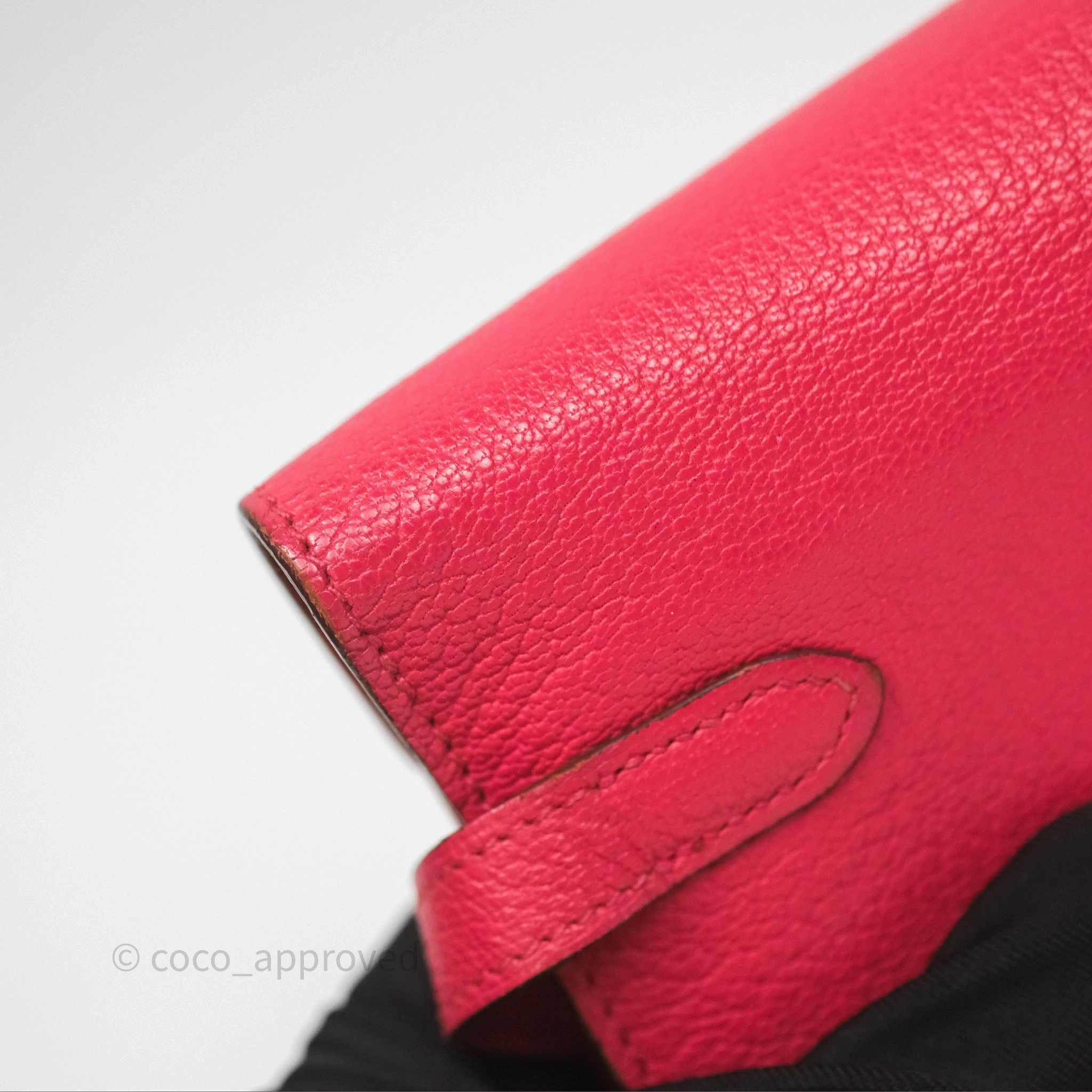 Herms Kelly Wallet Pink Chevre Mysore Palladium Hardware