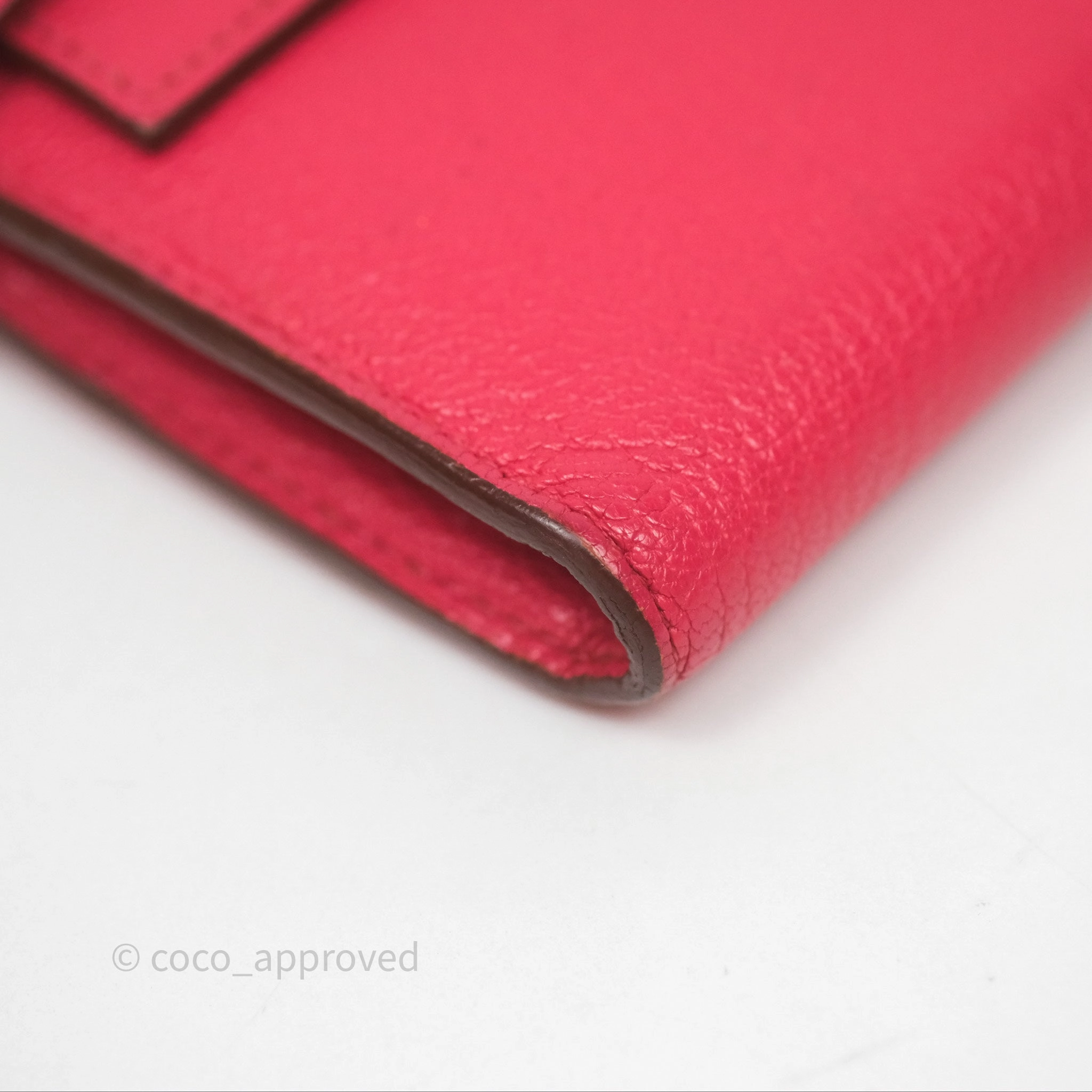 Herms Kelly Wallet Pink Chevre Mysore Palladium Hardware