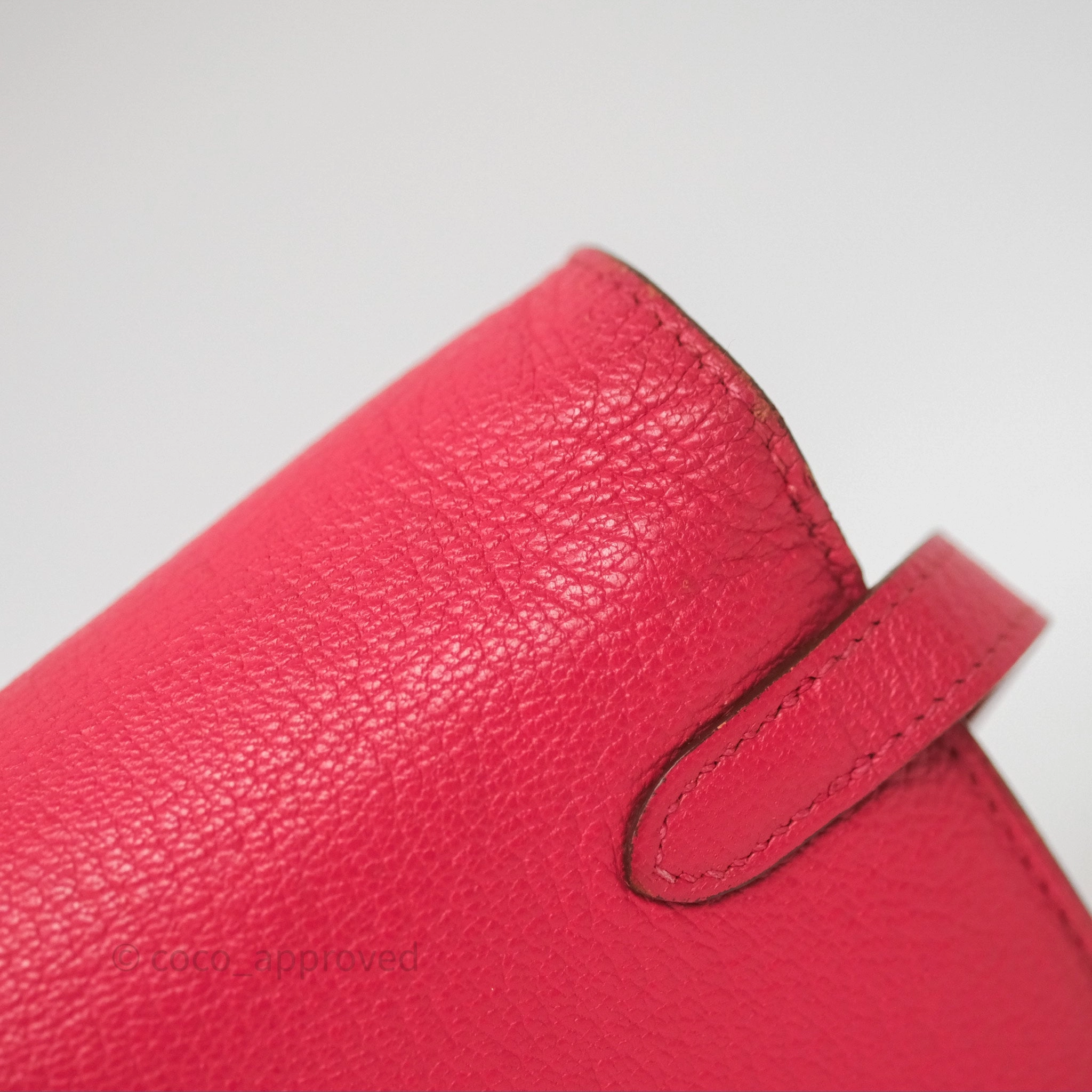 Herms Kelly Wallet Pink Chevre Mysore Palladium Hardware
