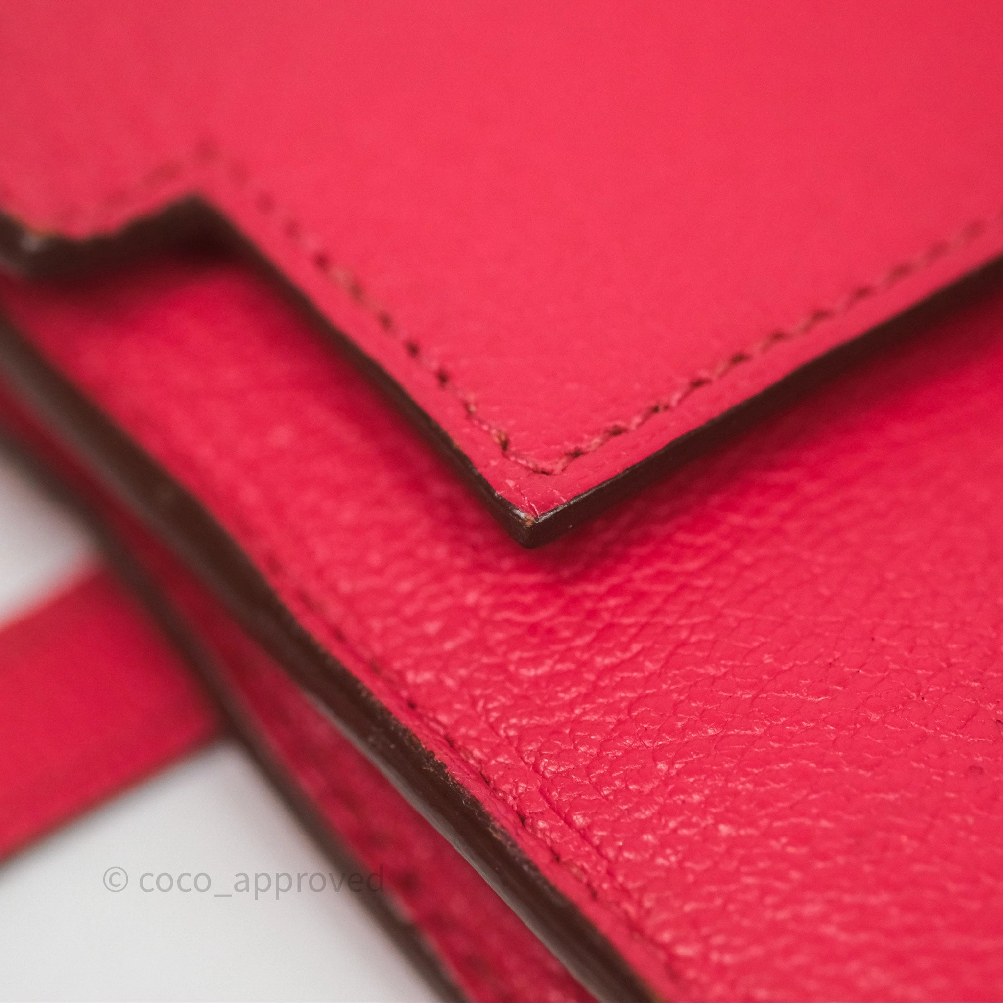 Herms Kelly Wallet Pink Chevre Mysore Palladium Hardware