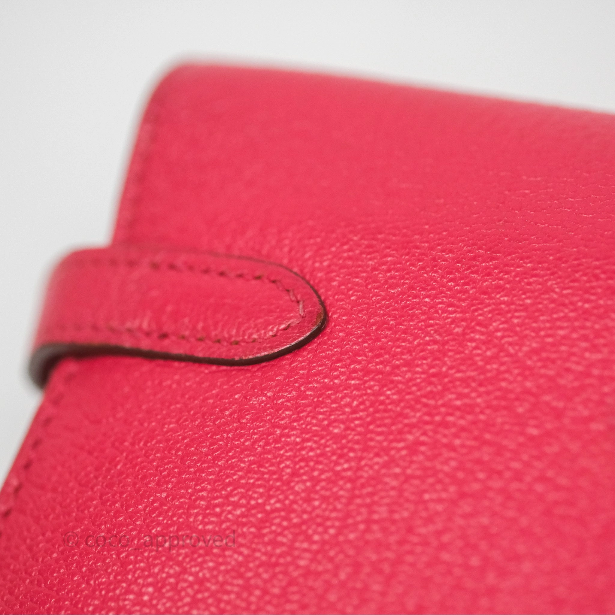 Herms Kelly Wallet Pink Chevre Mysore Palladium Hardware
