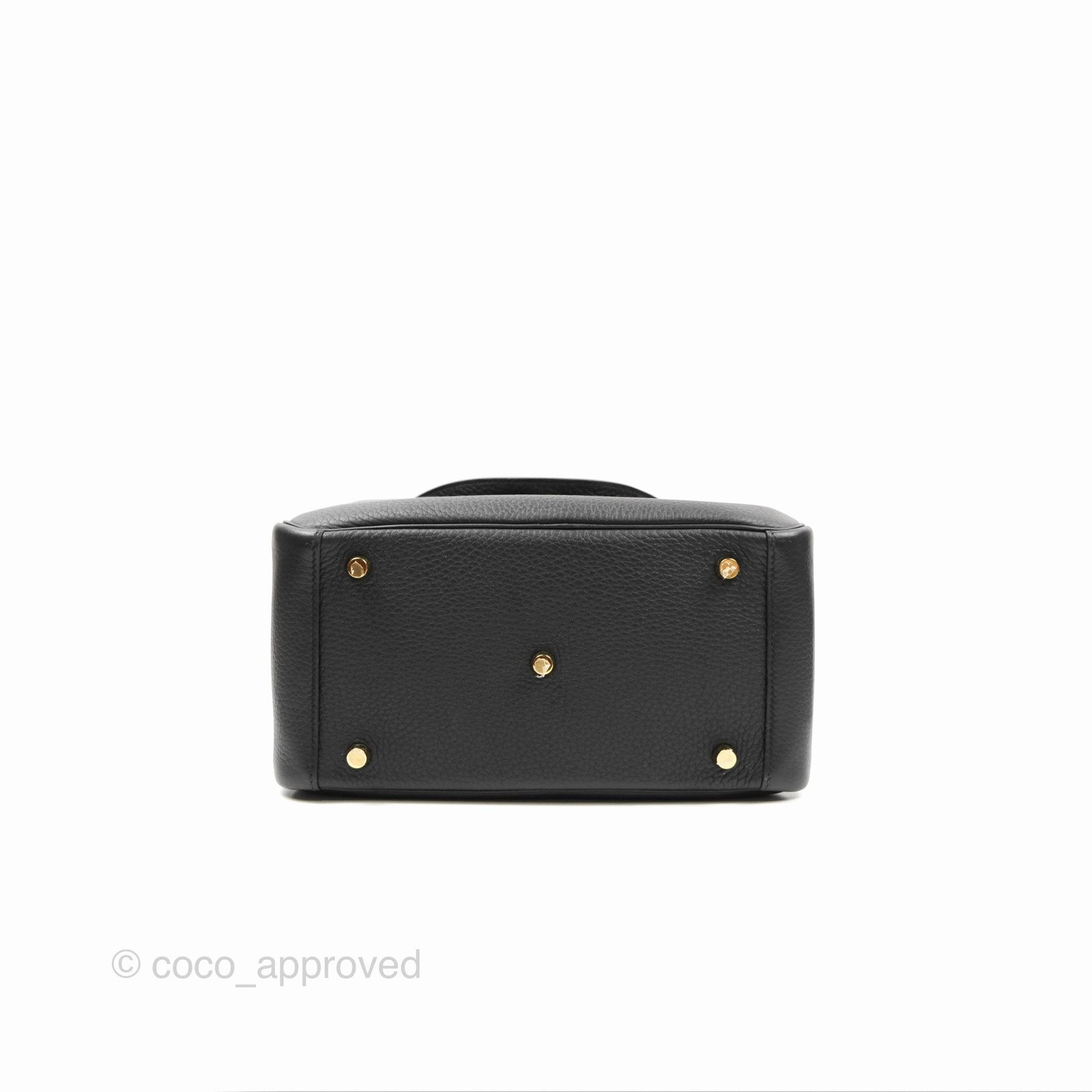 Herms Lindy 26 Black Clemence Gold Hardware