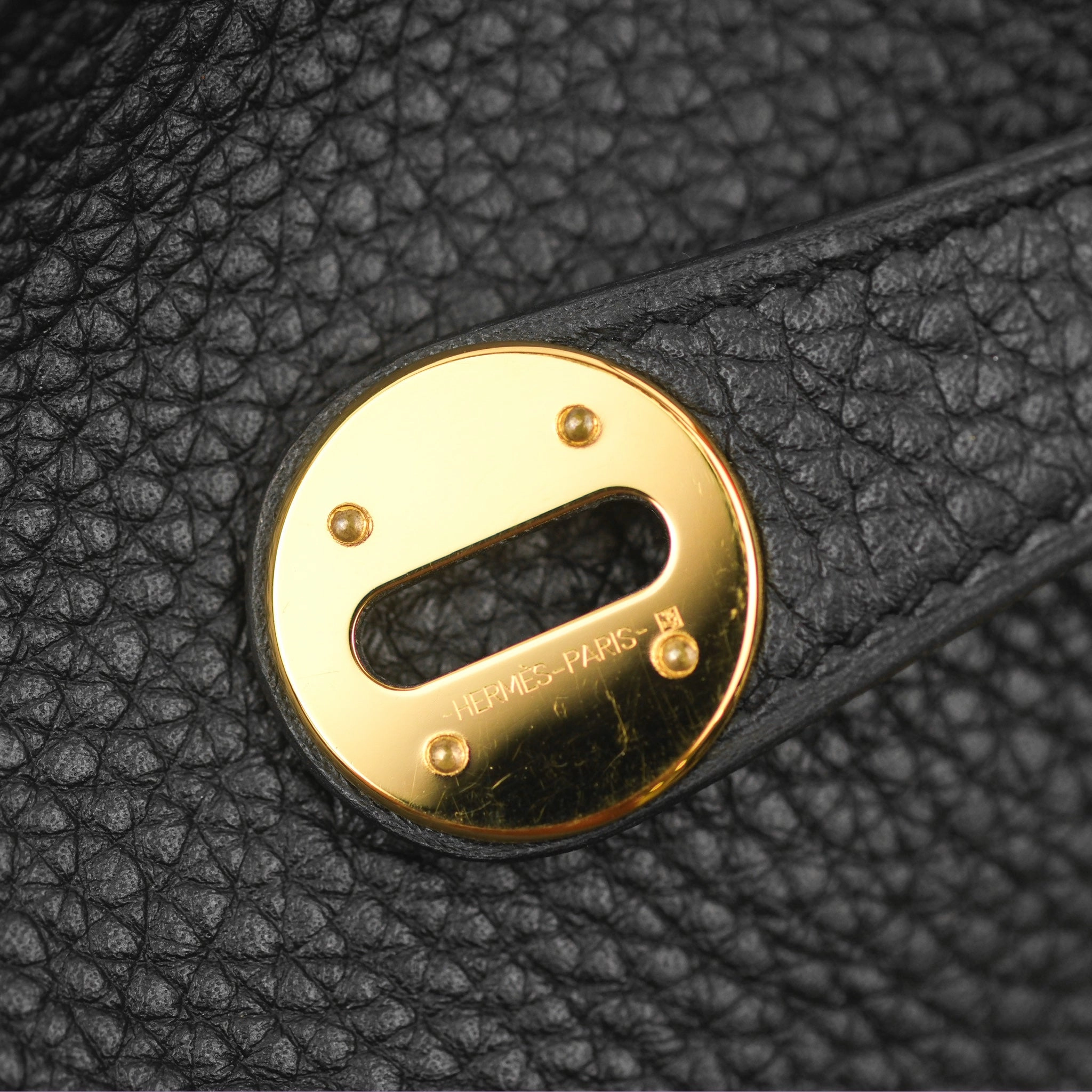 Herms Lindy 26 Black Clemence Gold Hardware