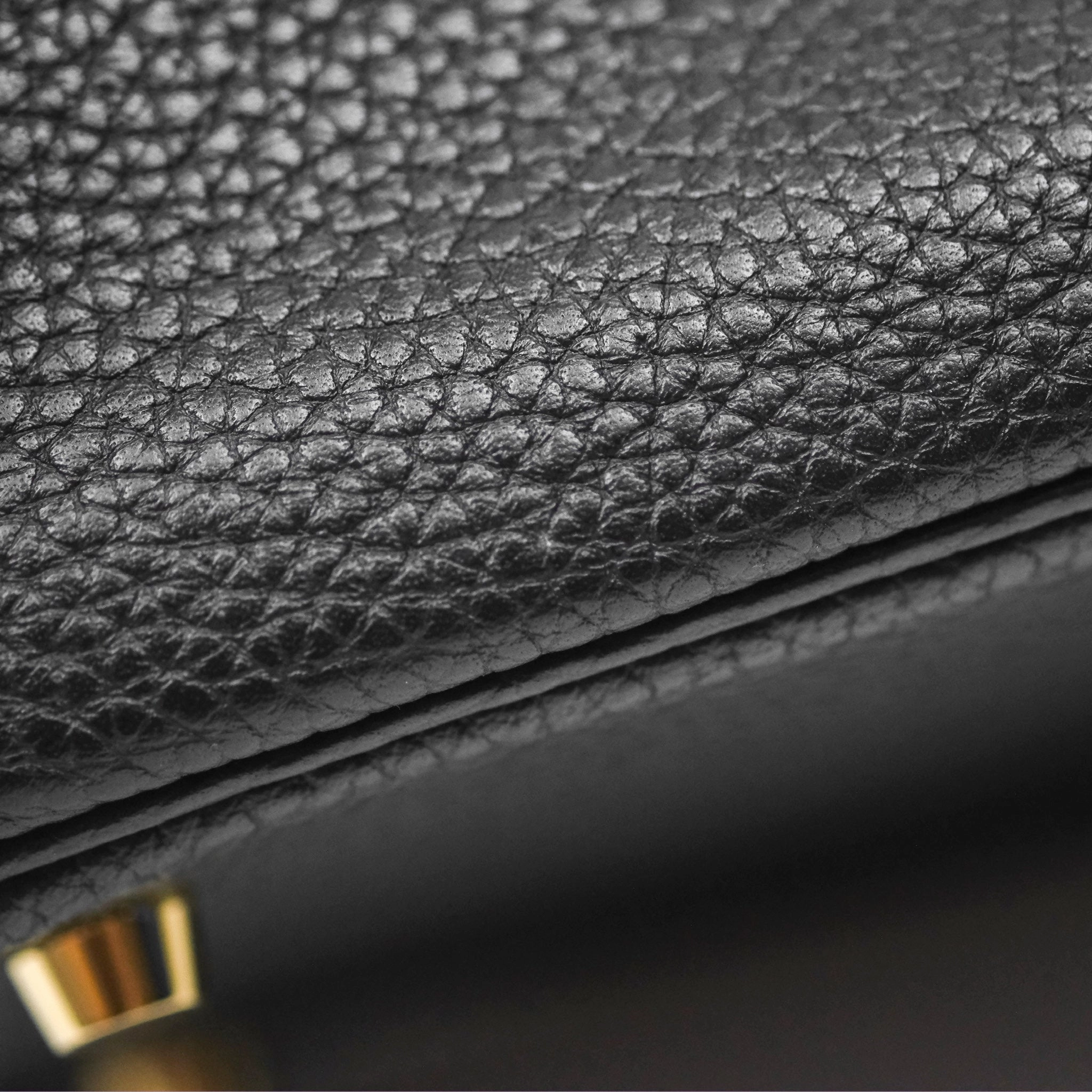 Herms Lindy 26 Black Clemence Gold Hardware